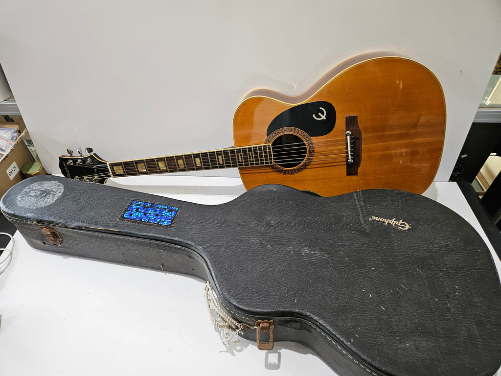 Vintage Epiphone FT-130 Caballero Acoustic Guitar Japan Natural Finish With Case