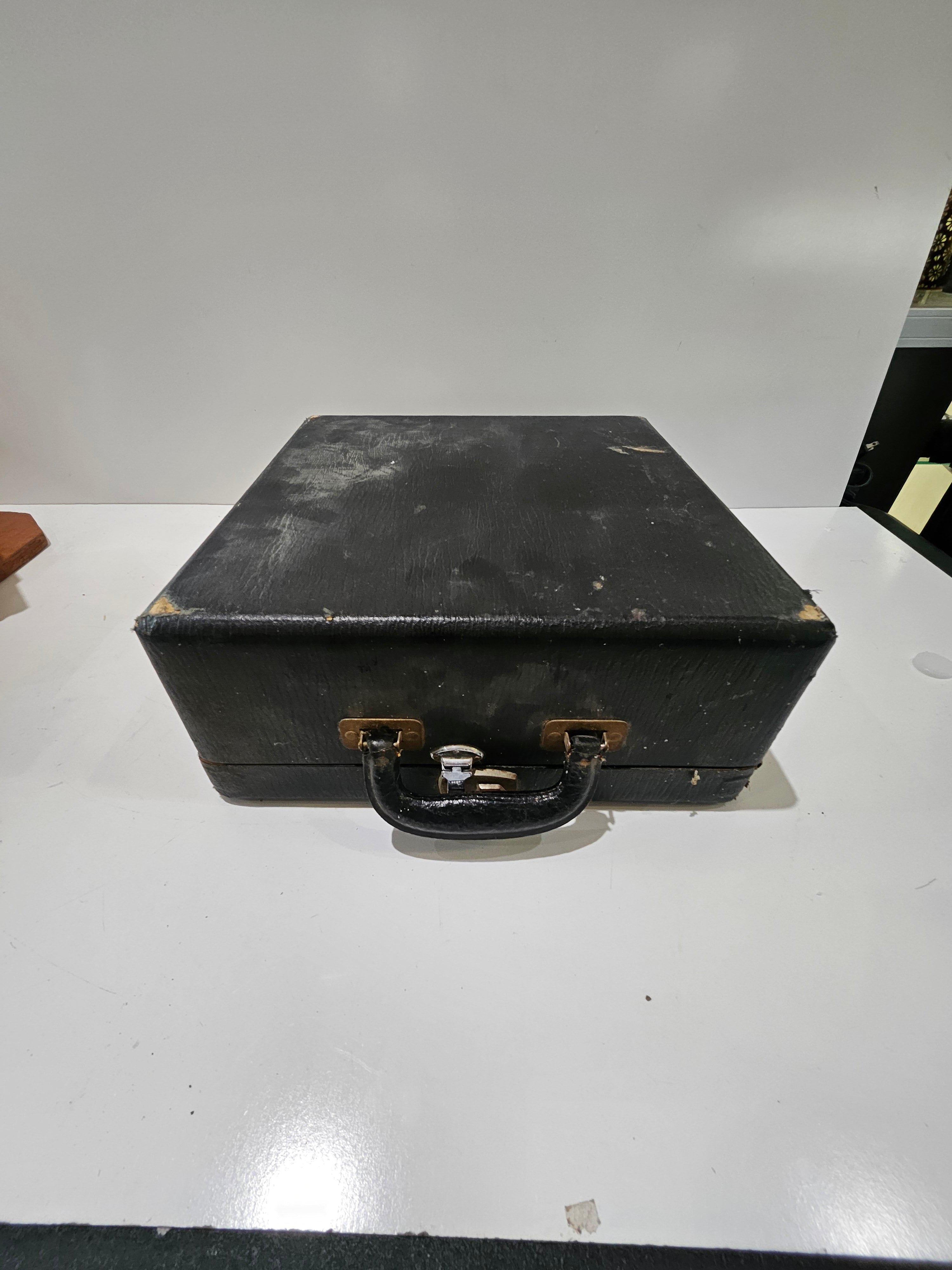 Vintage Corona Standard Portable Typewriter Black Carry Case Office Machine