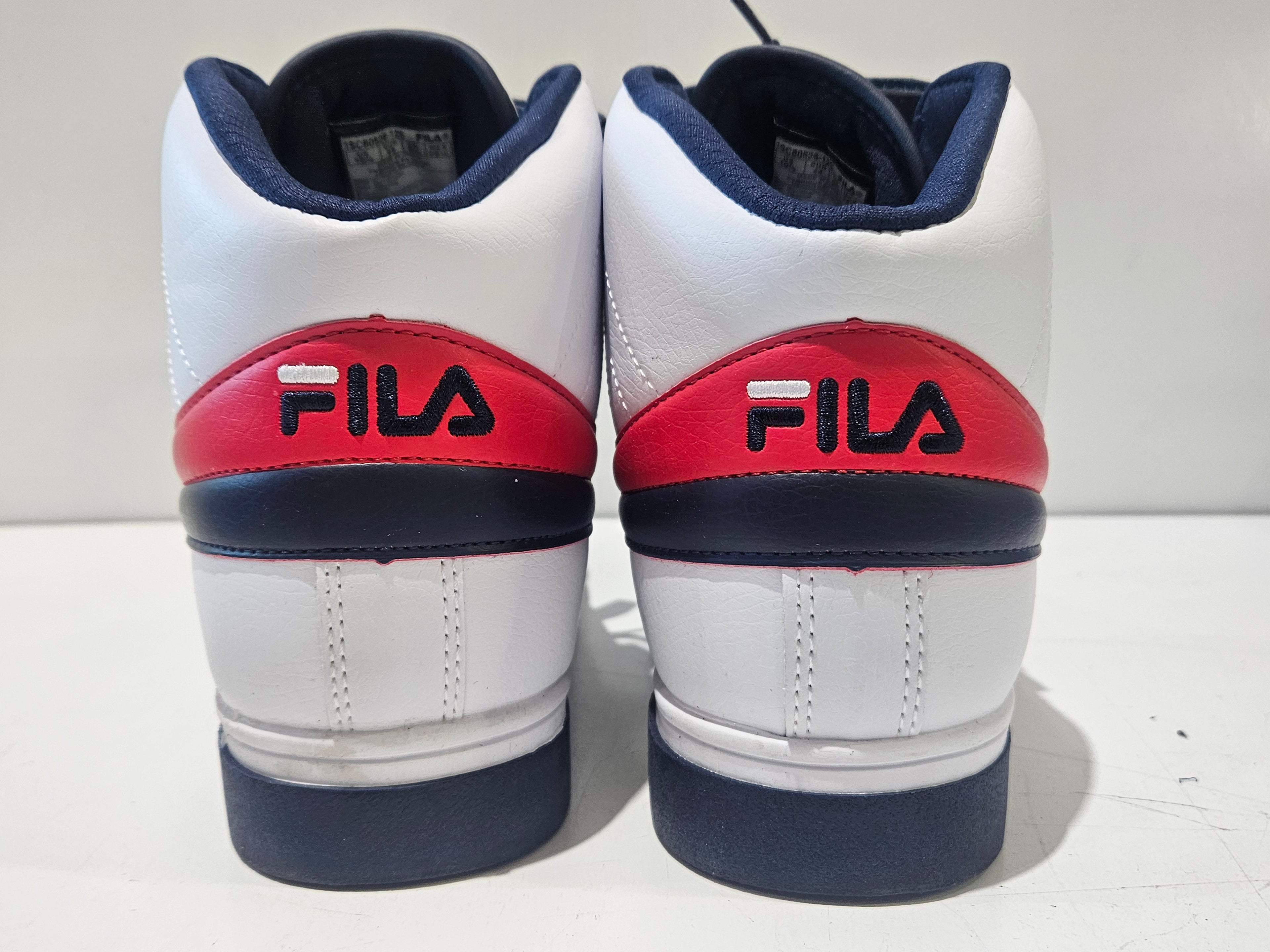 Fila 1SC60526-125 High Top Sneakers White Navy Red Men's Size 10.5 Shoes Retro