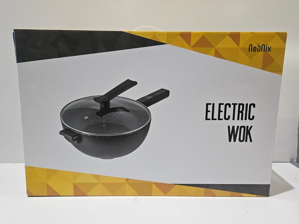 NeoFlix NX-25007 Electric Wok 4 Liter 900W Non Stick Touch Control Cooker New
