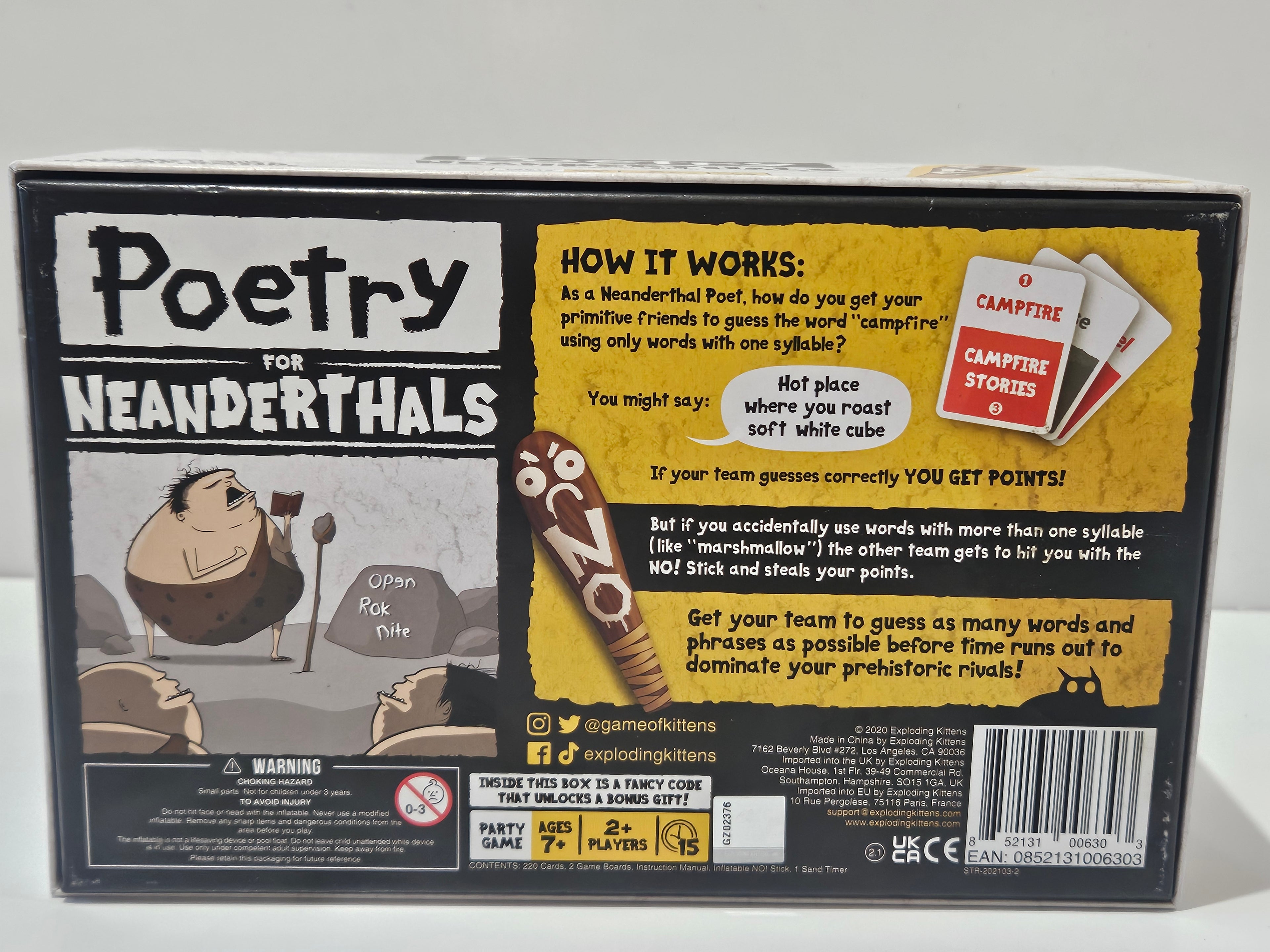 Poetry For Neanderthals Exploding Kittens Party Board Game Complete Family Fun