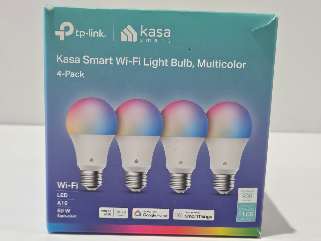 TP-Link Kasa Smart Wi-Fi Multicolor LED Light Bulbs KL125P4 4-Pack Alexa Home