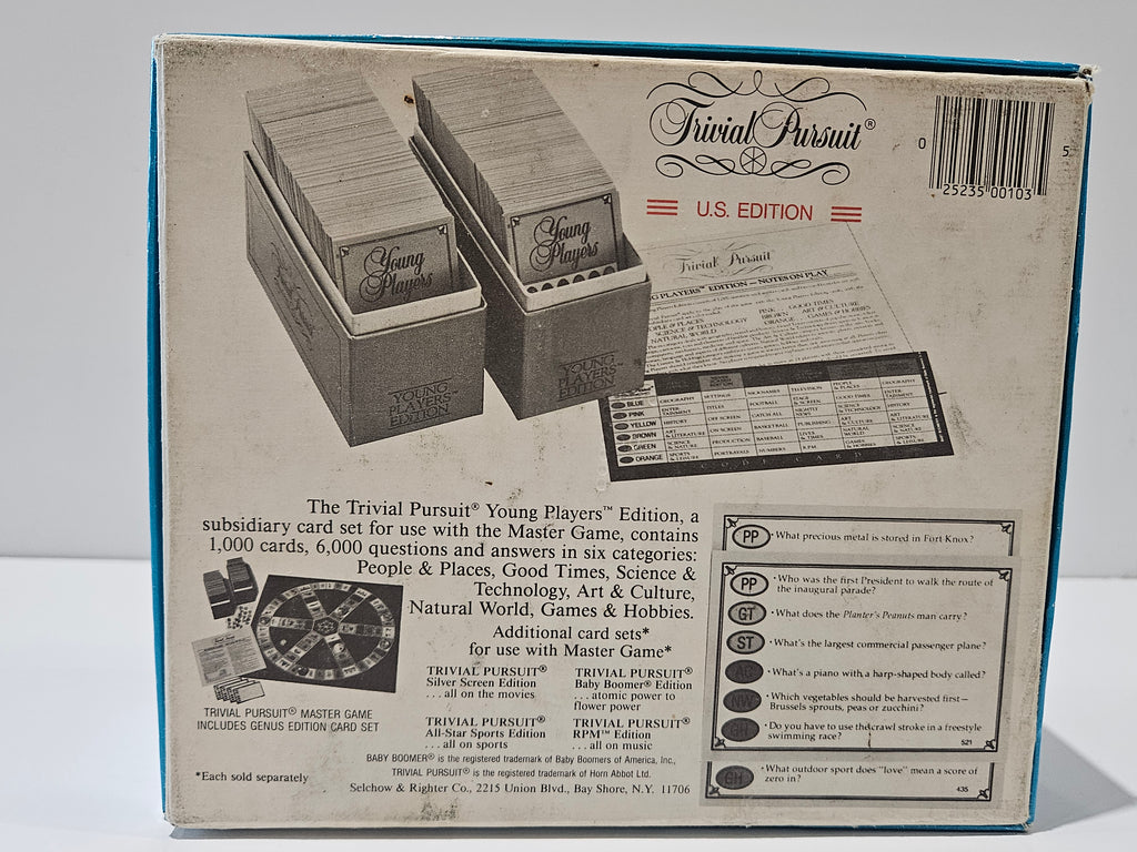 Vintage Trivial Pursuit Young Players Edition Card Set No. 103 Genus Expansion Game