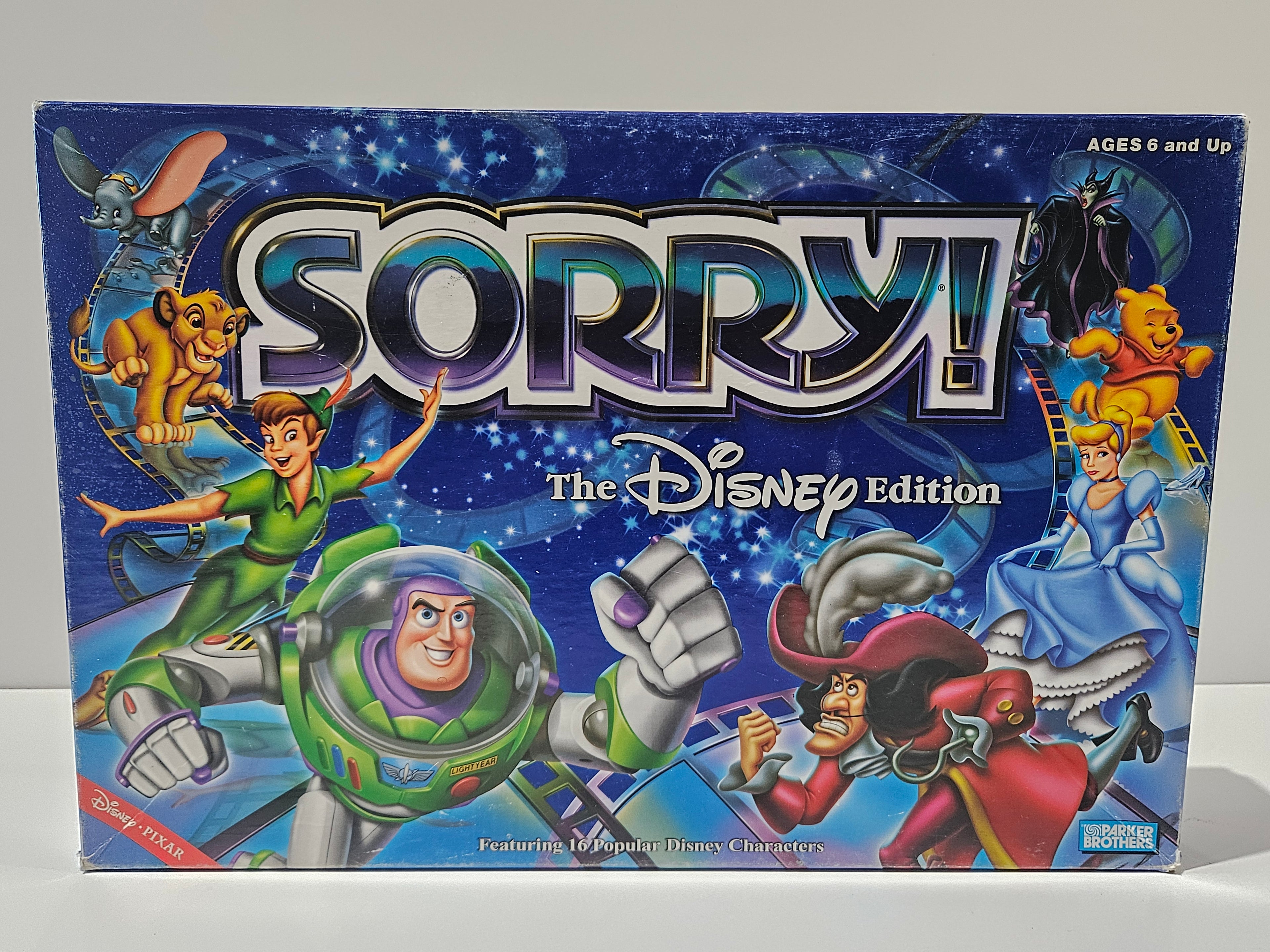 Disney Sorry! The Disney Edition Parker Brothers Family Board Game Ages 6+ Complete