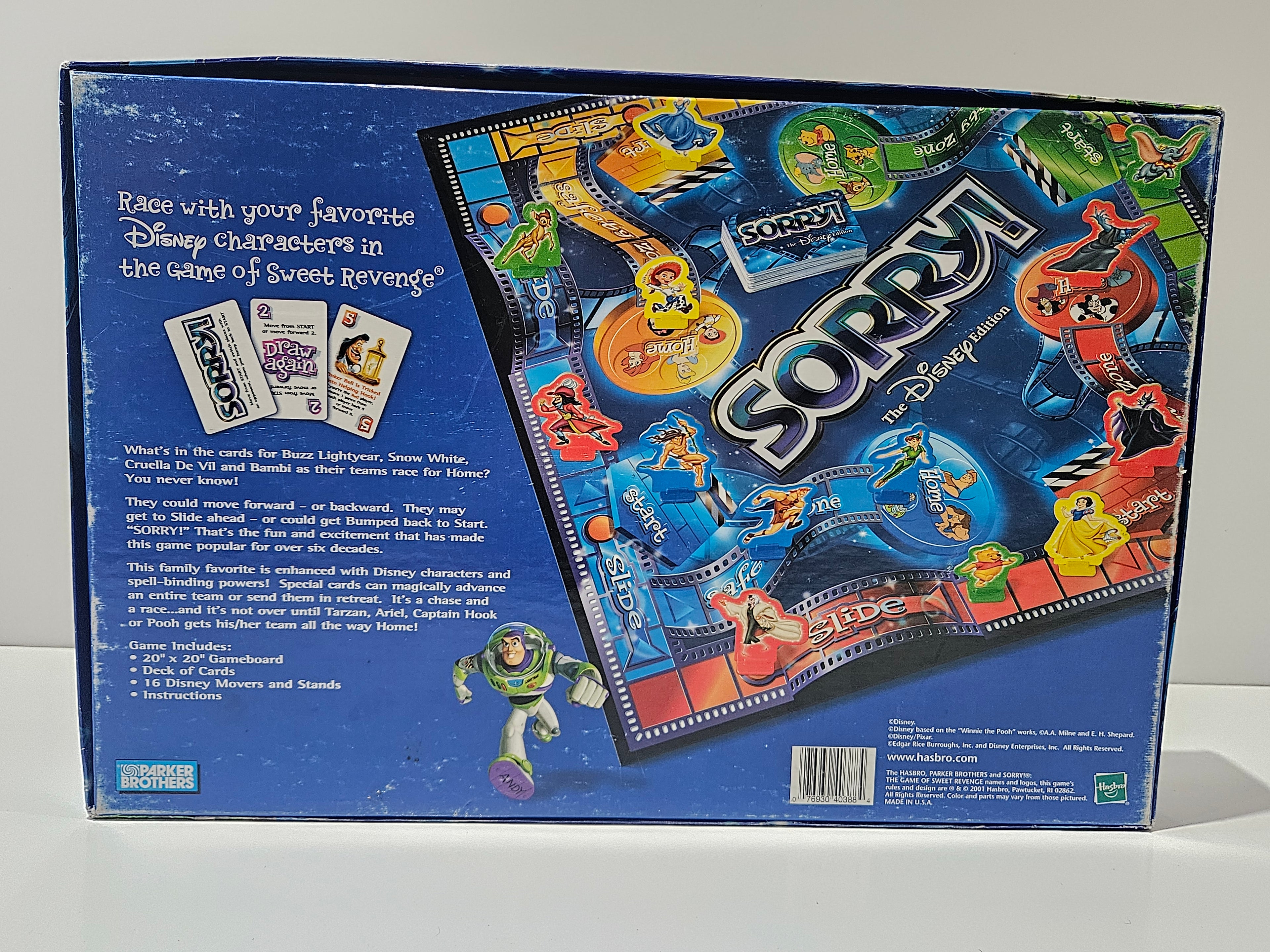 Disney Sorry! The Disney Edition Parker Brothers Family Board Game Ages 6+ Complete