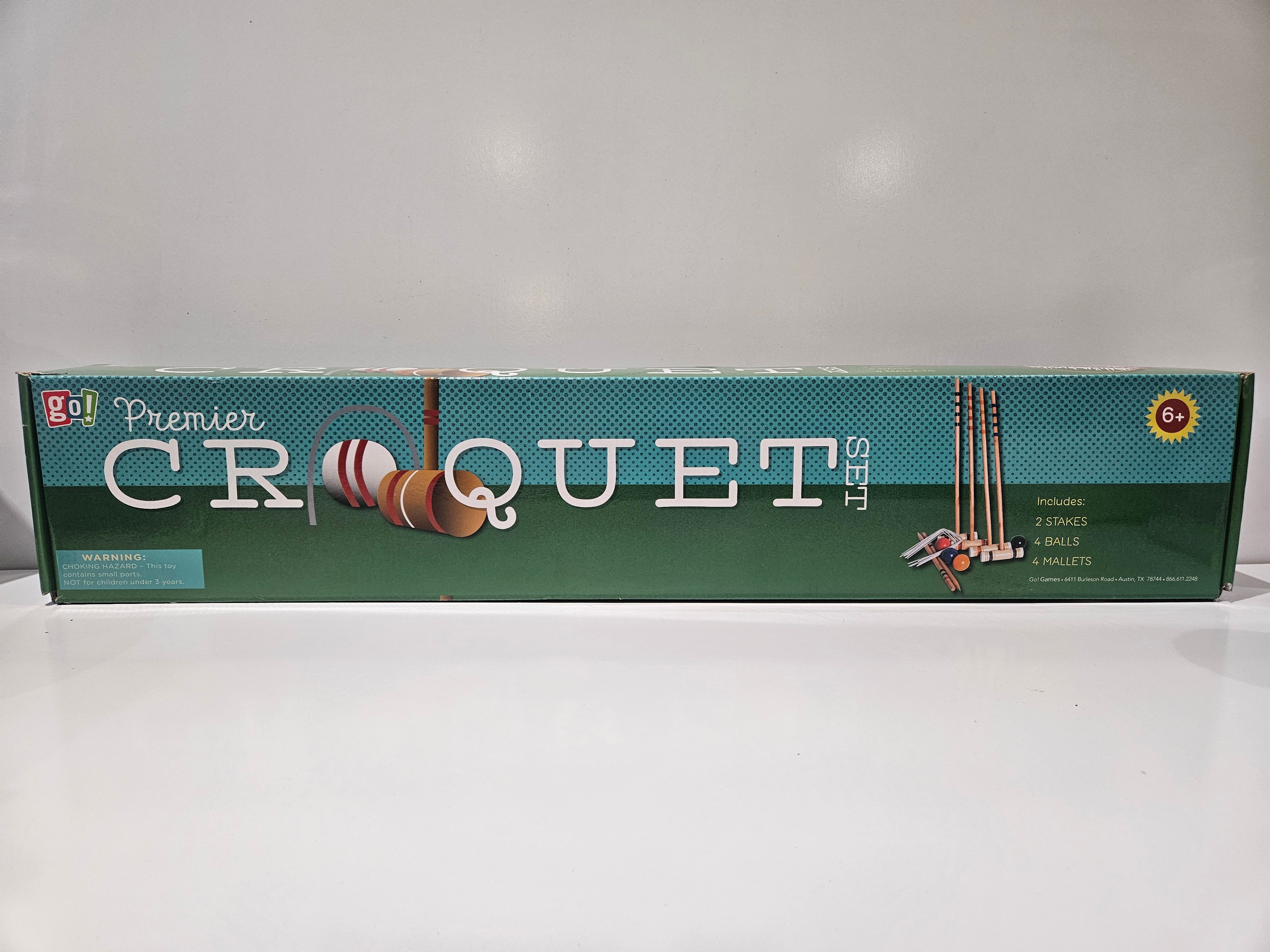 Go! Premier Croquet Set 4 Player Outdoor Lawn Game With 4 Mallets & 4 Balls