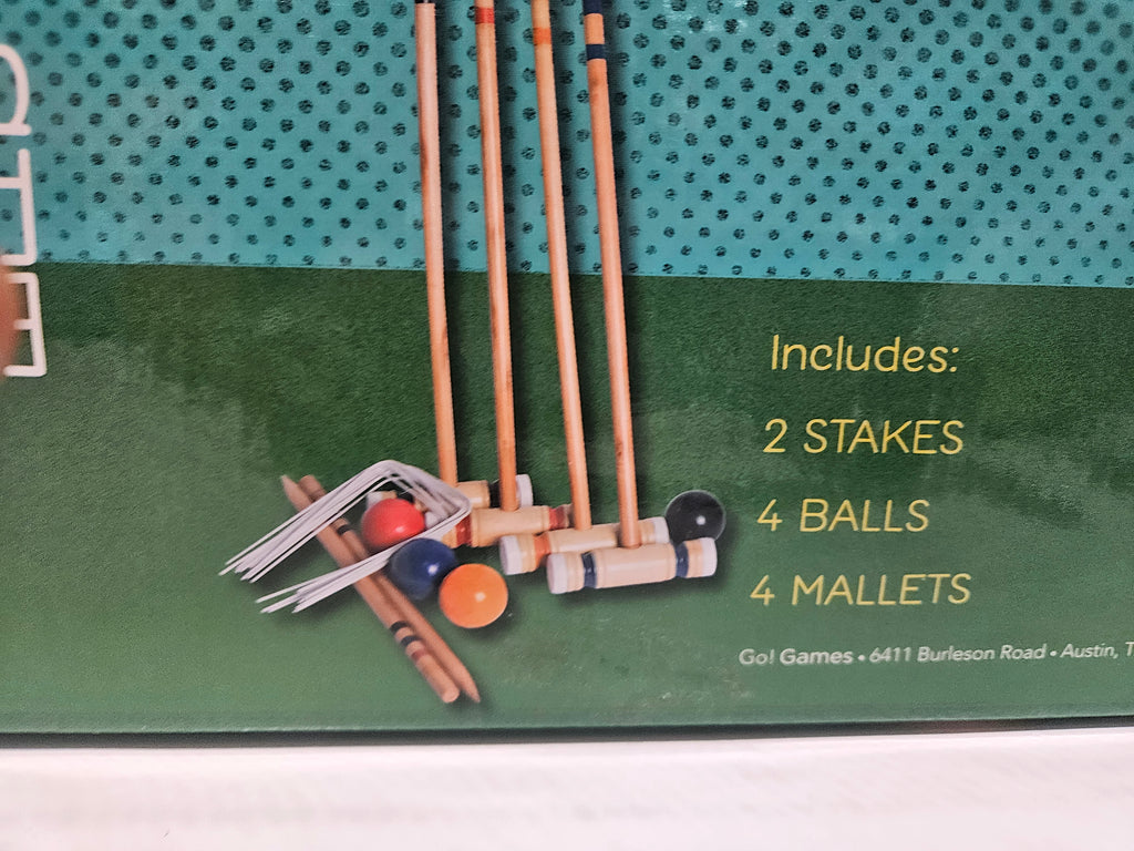 Go! Premier Croquet Set 4 Player Outdoor Lawn Game With 4 Mallets & 4 Balls