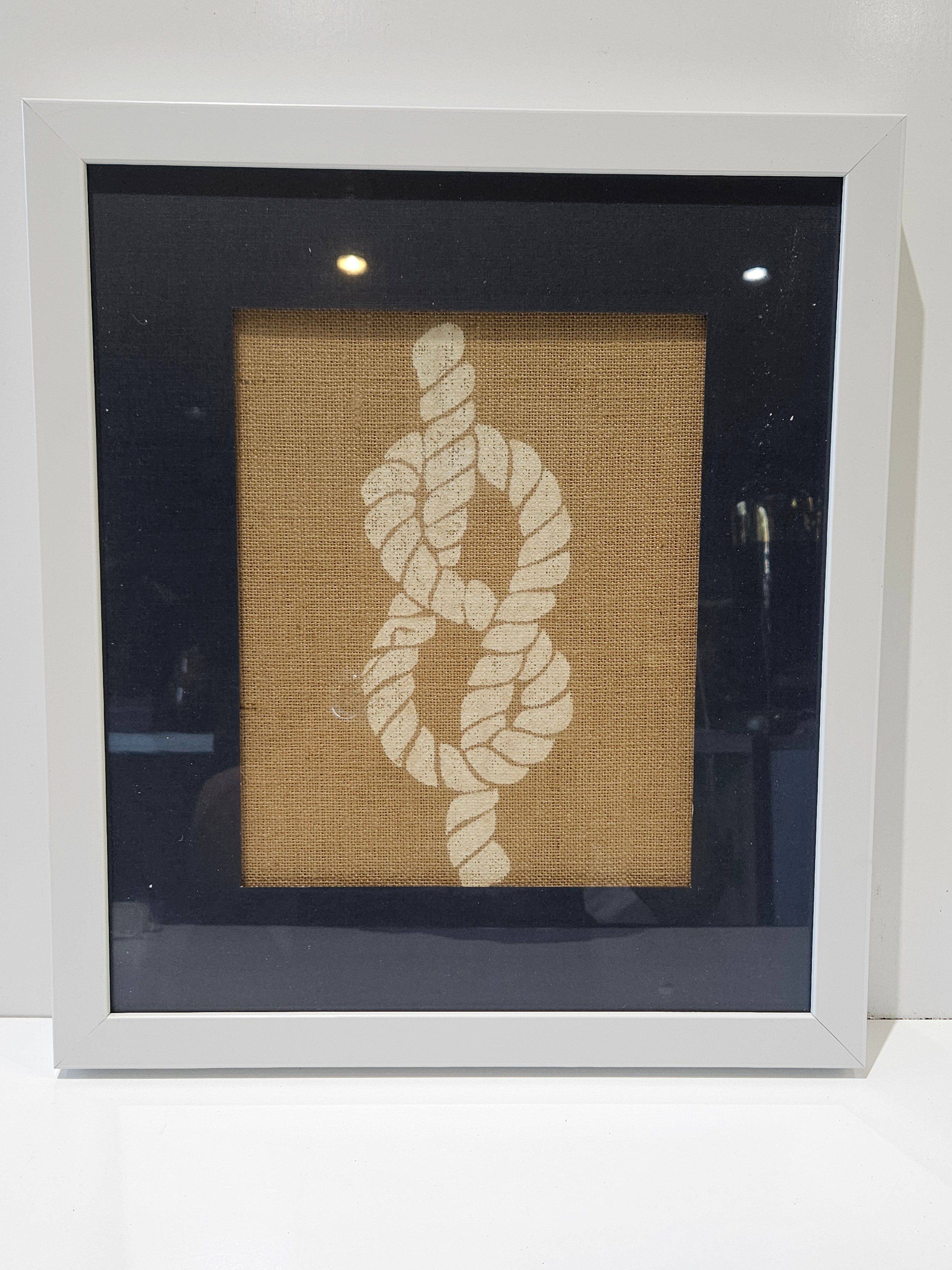 Set Of 4 Nautical Rope Knot Framed Wall Art Coastal Beach Farmhouse Decor Prints