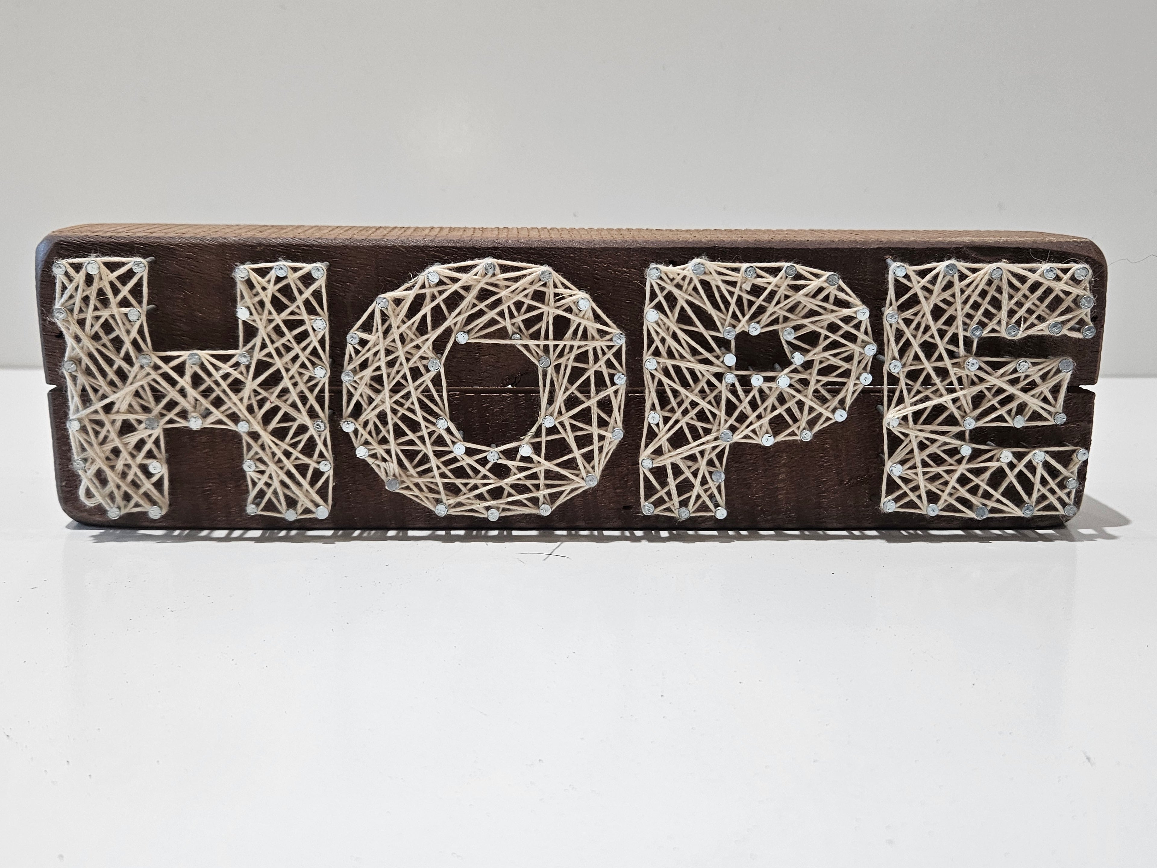 Primitives By Kathy Hope String Art Wooden Block Sign Rustic Farmhouse Shelf Decor