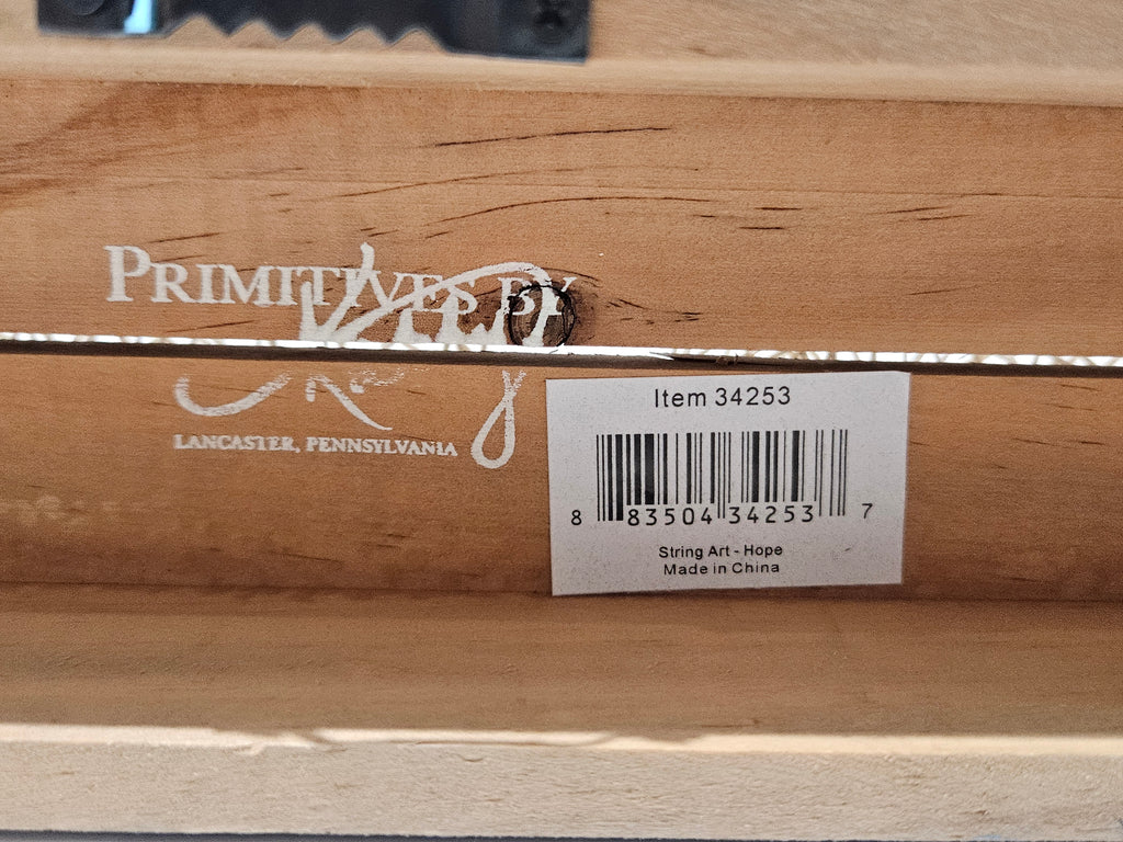 Primitives By Kathy Hope String Art Wooden Block Sign Rustic Farmhouse Shelf Decor