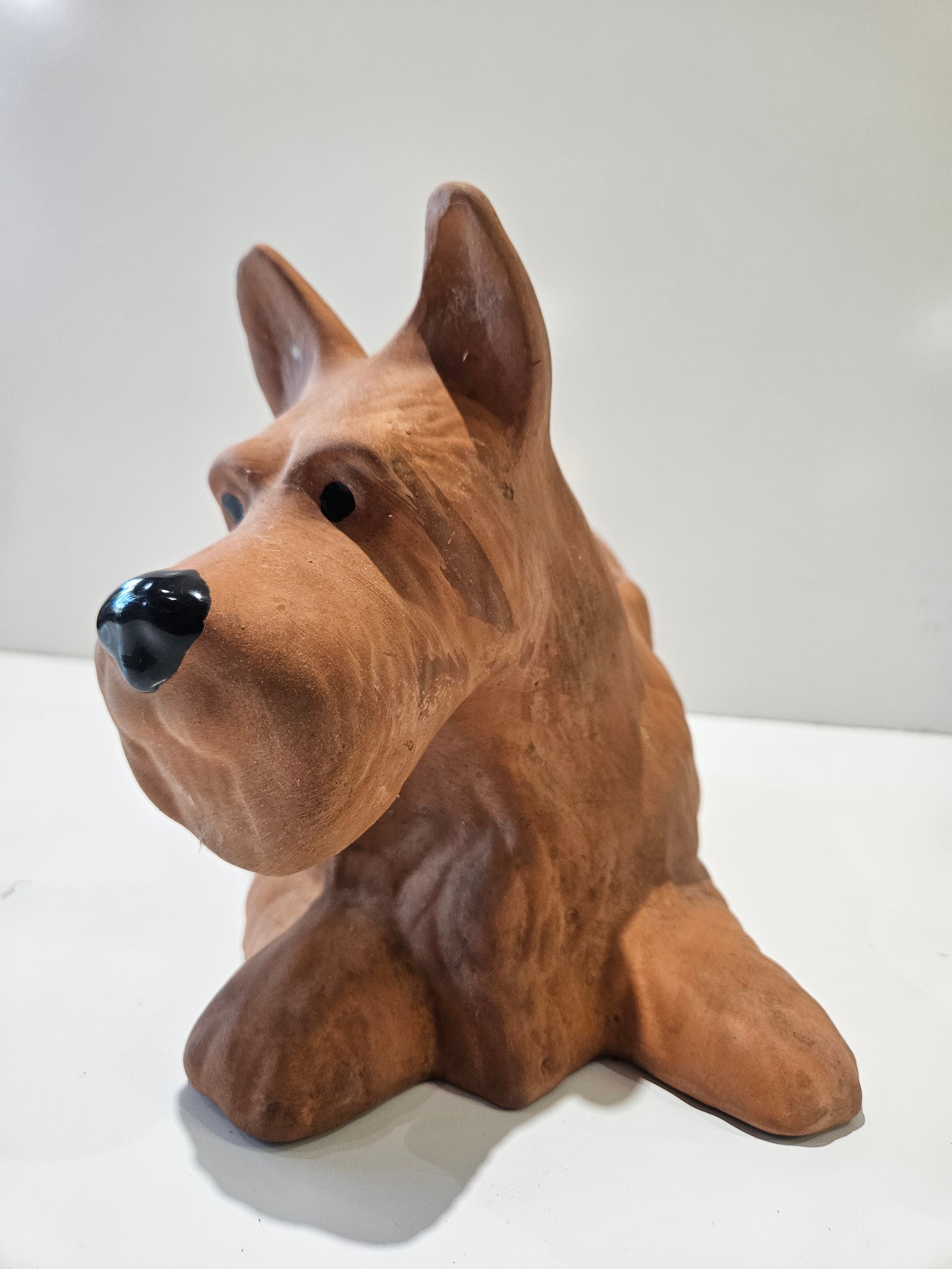 Ceramic Scottish Terrier Dog Planter Brown Scottie Succulent Flower Pot Decor