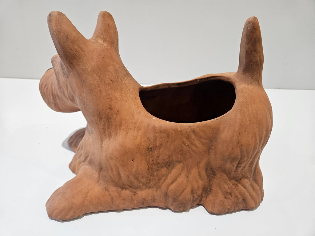 Ceramic Scottish Terrier Dog Planter Brown Scottie Succulent Flower Pot Decor