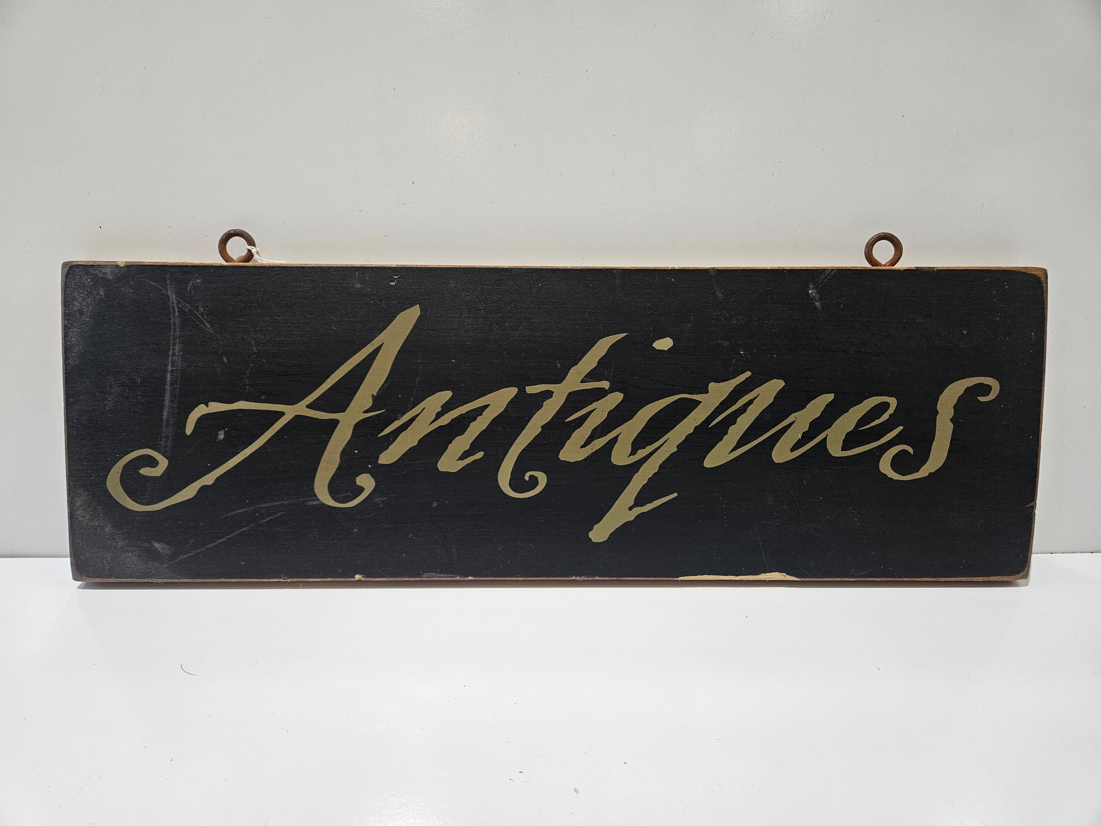 Cousin Farm Antiques Rustic Wooden Wall Sign Black Gold Handcrafted Farmhouse