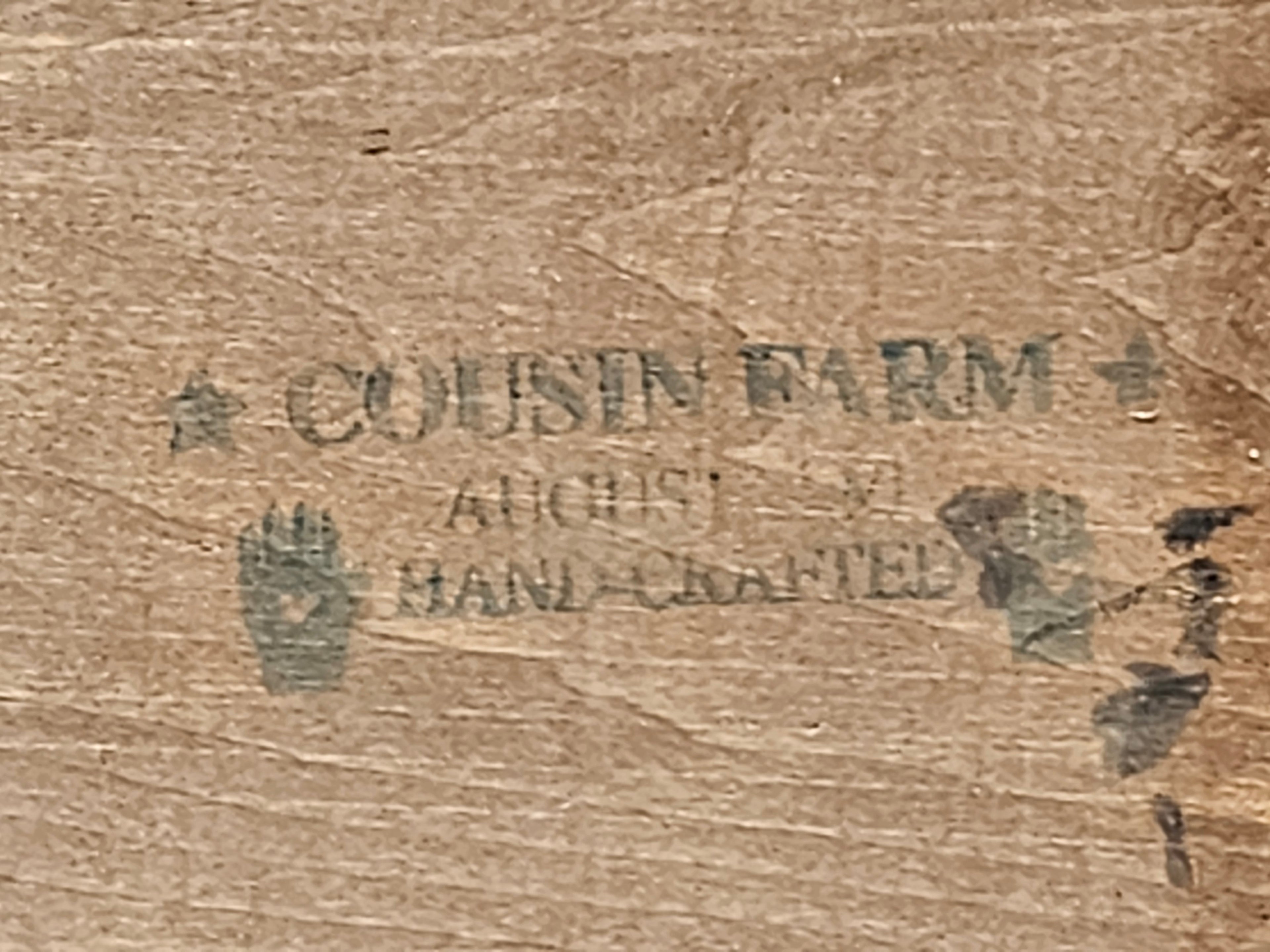 Cousin Farm Antiques Rustic Wooden Wall Sign Black Gold Handcrafted Farmhouse