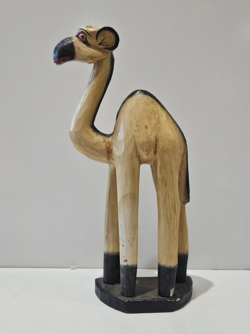 Hand Carved Wooden Camel Sculpture Figurine African Safari Decor Display Statue