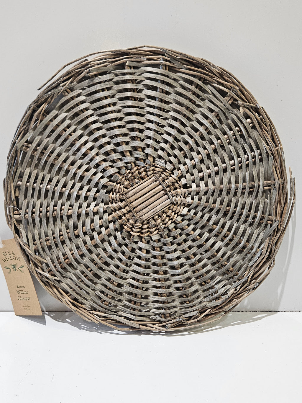 Bee & Willow 14 Inch Round Willow Charger Plate Woven Rattan Farmhouse Table Decor