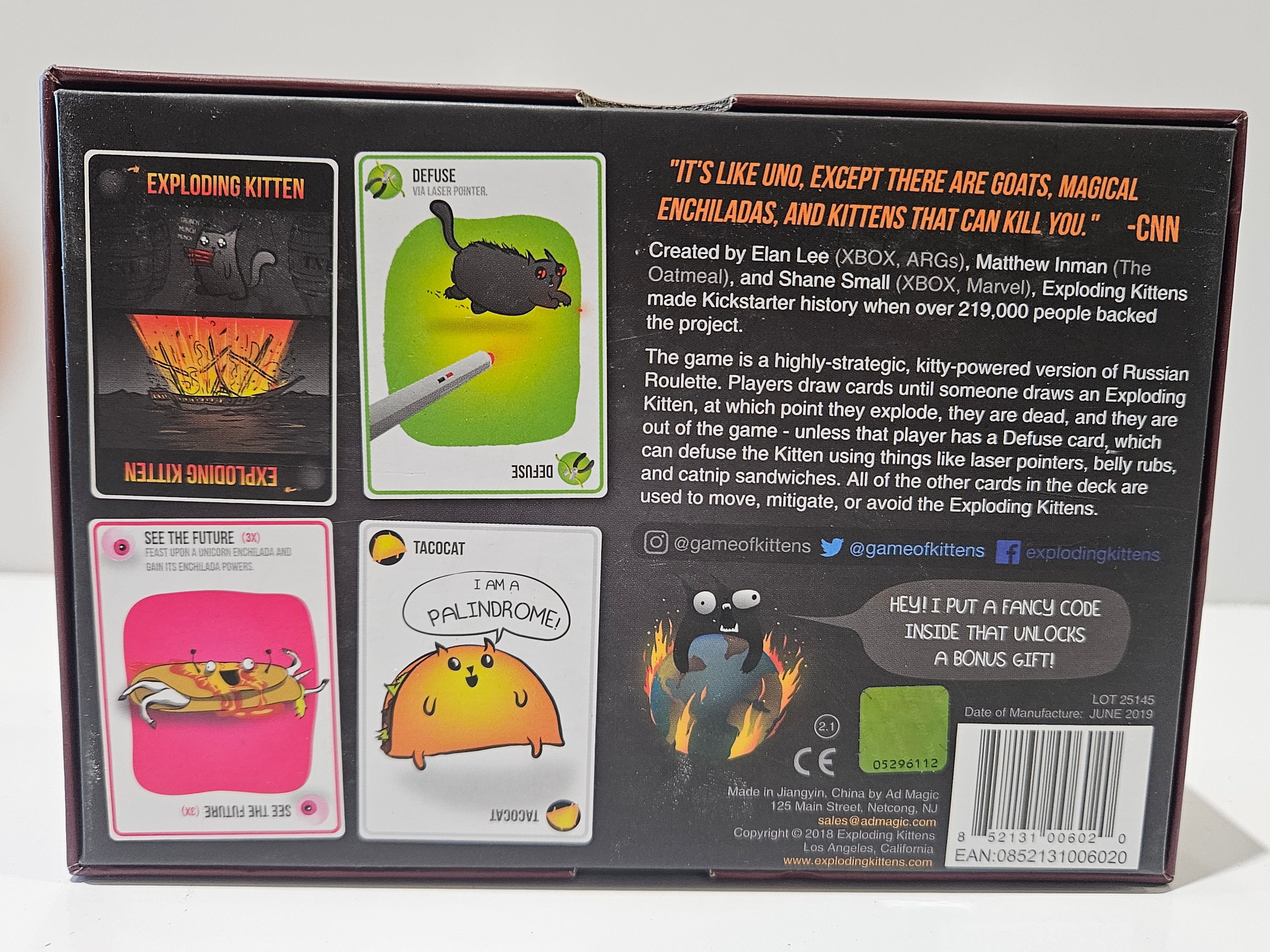 Exploding Kittens Original Edition Card Game Complete Family Party Game 2019 Fun
