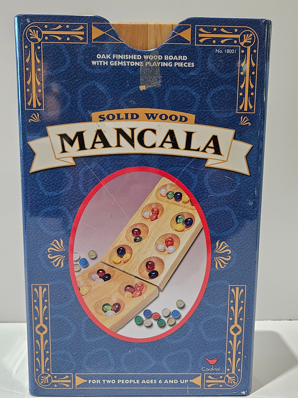 Cardinal Solid Wood Mancala Board Game No. 18001 Gemstone Playing Pieces Classic