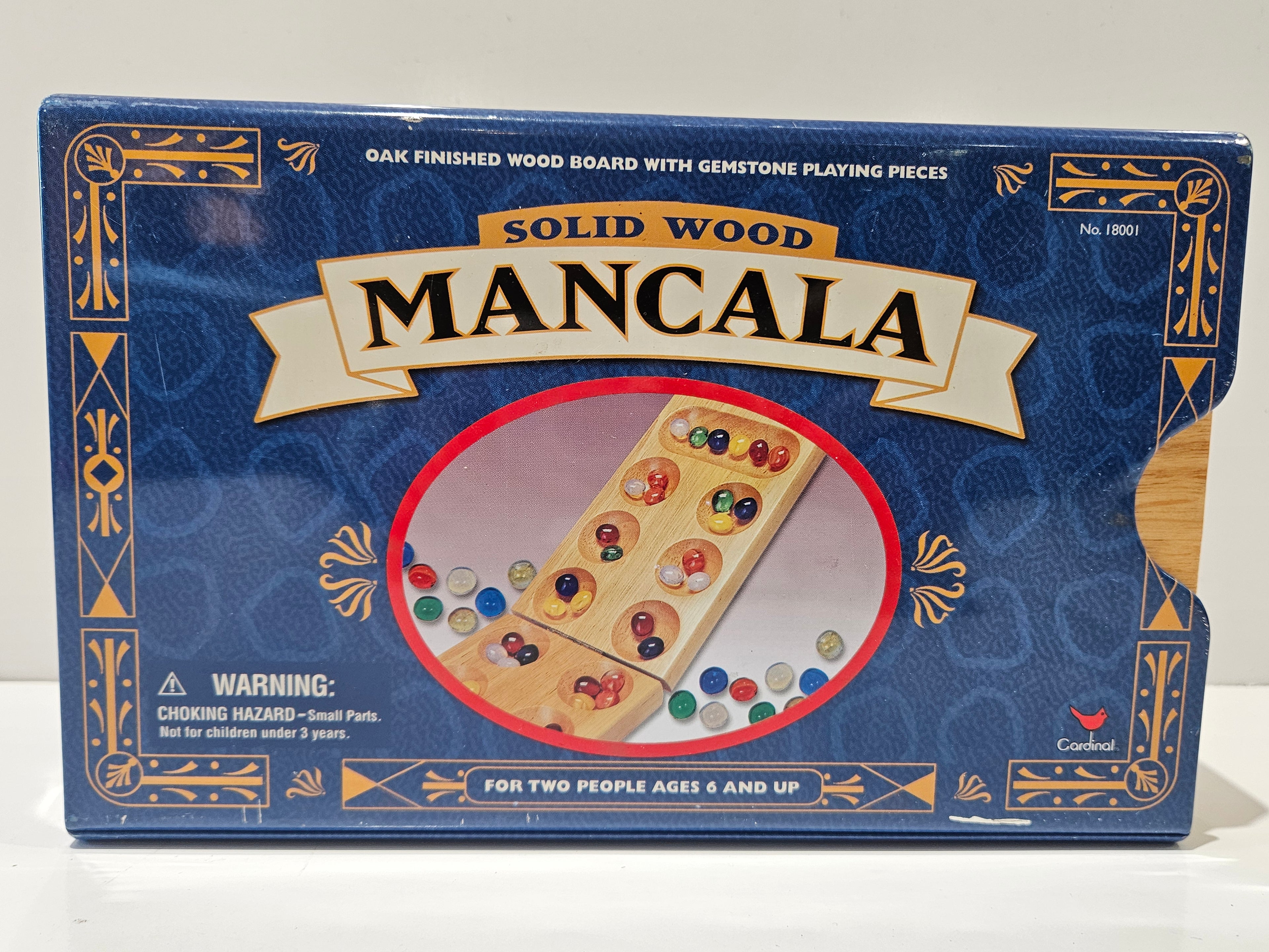 Cardinal Solid Wood Mancala Board Game No. 18001 Gemstone Playing Pieces Classic