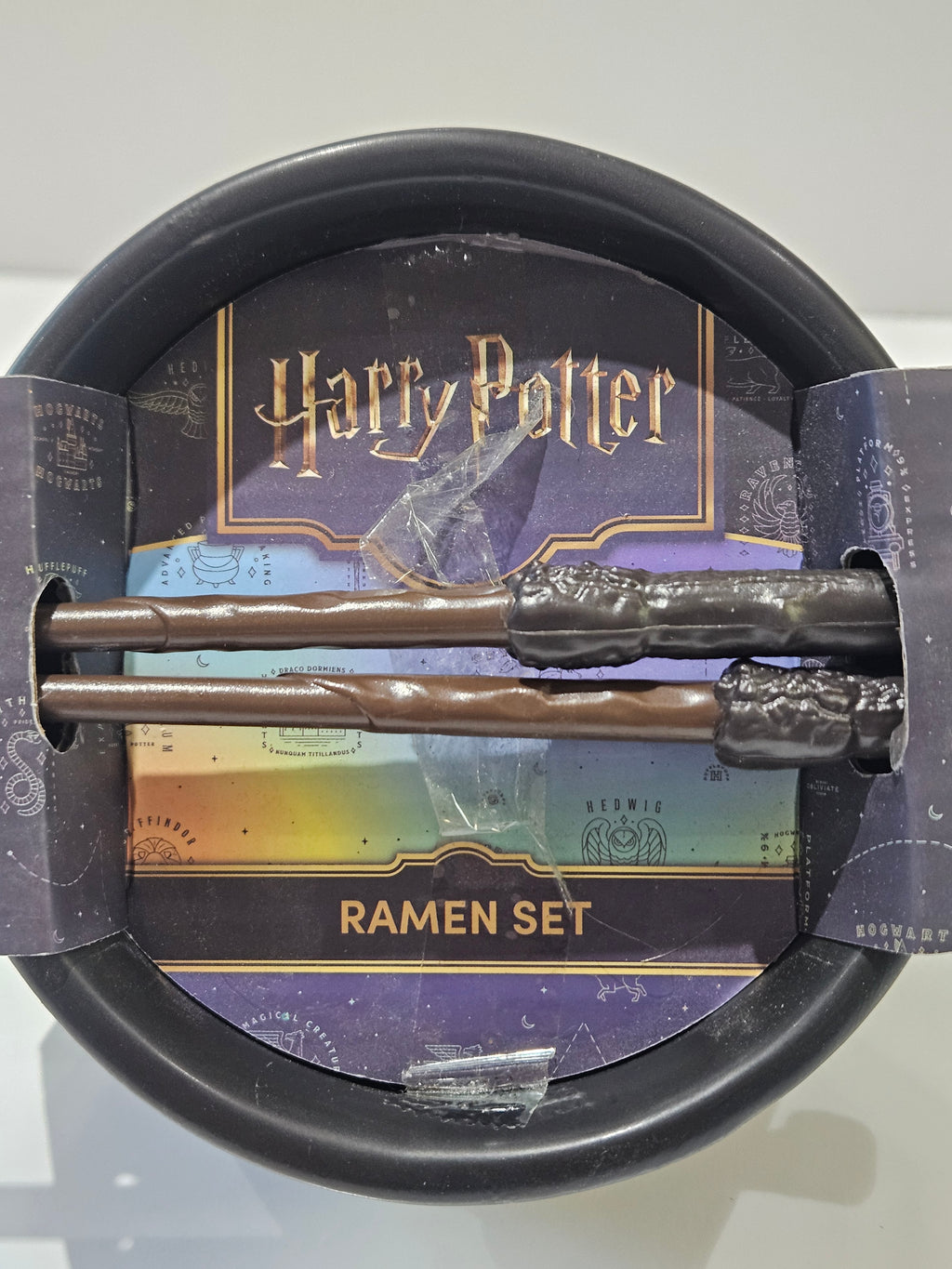 Harry Potter Hogwarts Cauldron Ramen Bowl Set With 2 Wizard Wand Chopsticks Paladone