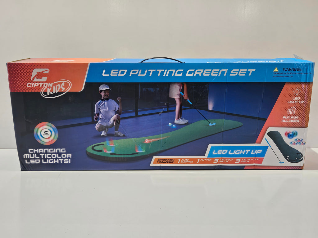 Cipton Kids LED Putting Green Set Light Up Indoor Mini Golf Game Complete Set
