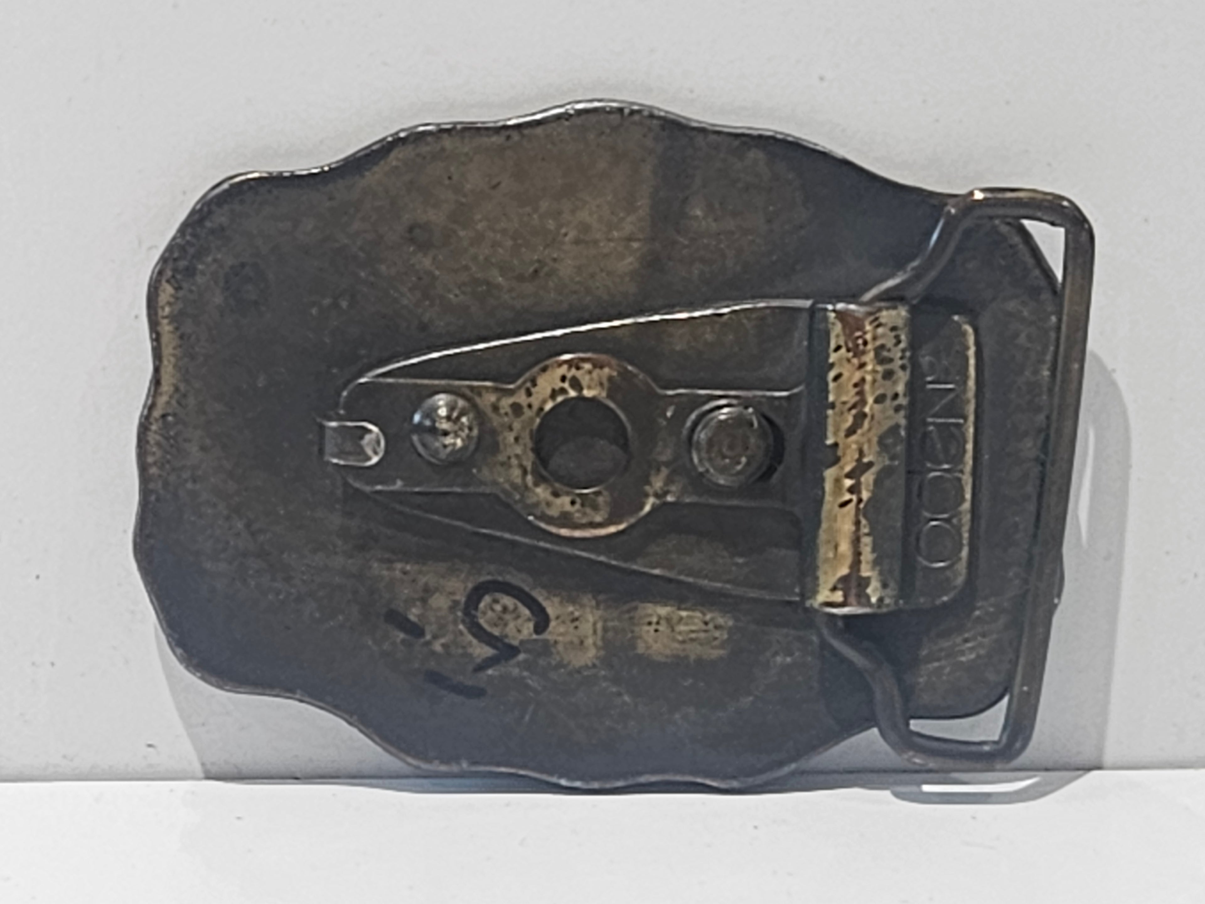 Vintage NIP Initial Letter Belt Buckle Ornate Silver Tone Western Monogram Buckle