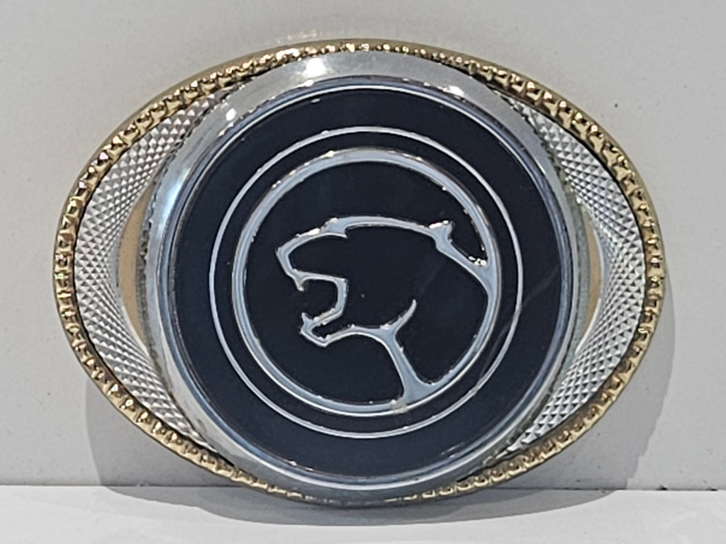 Vintage Black Panther Head Oval Belt Buckle Silver Gold Tone Western Accessory