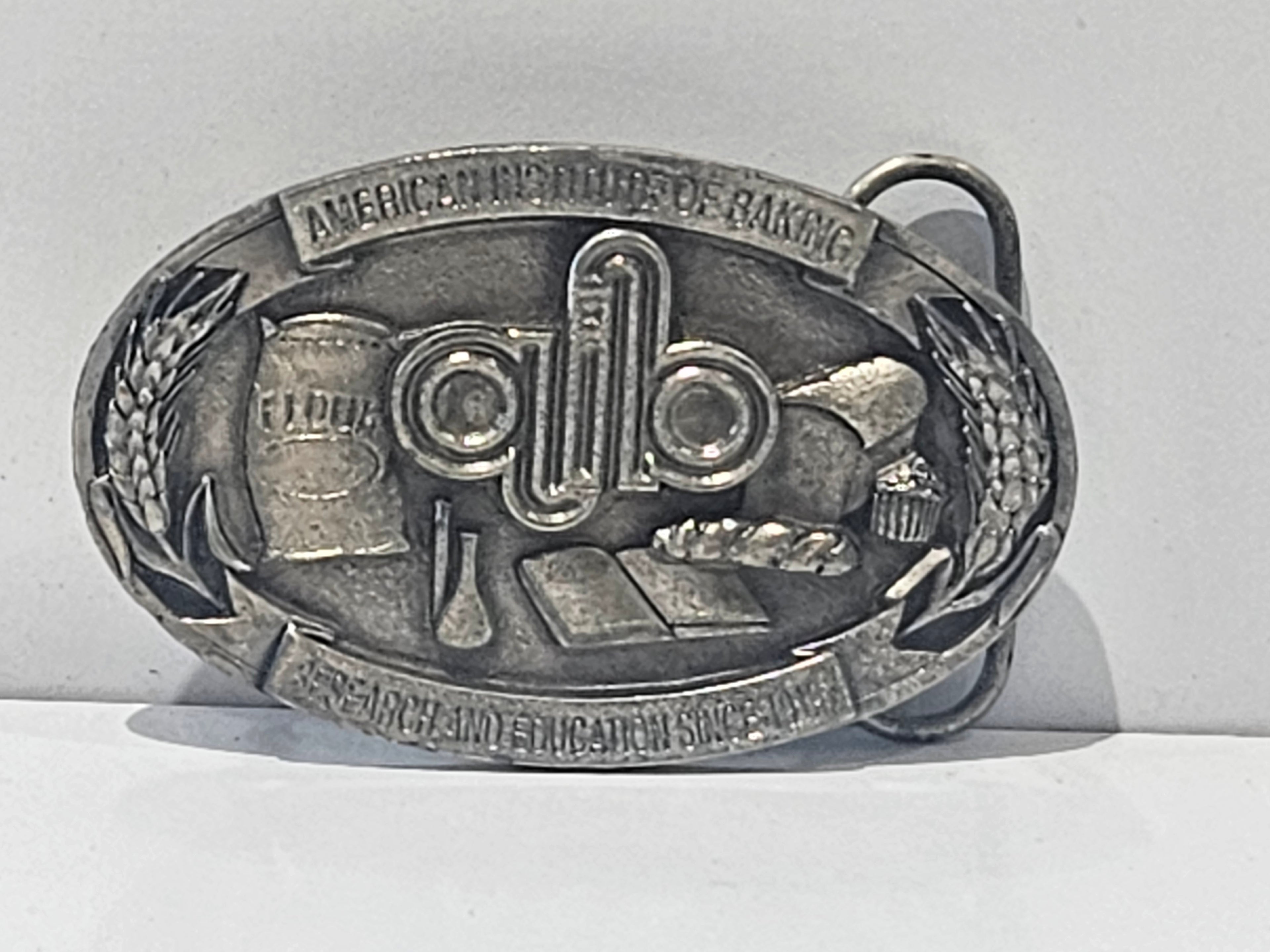 Vintage American Institute Of Baking AIB Research & Education Belt Buckle USA