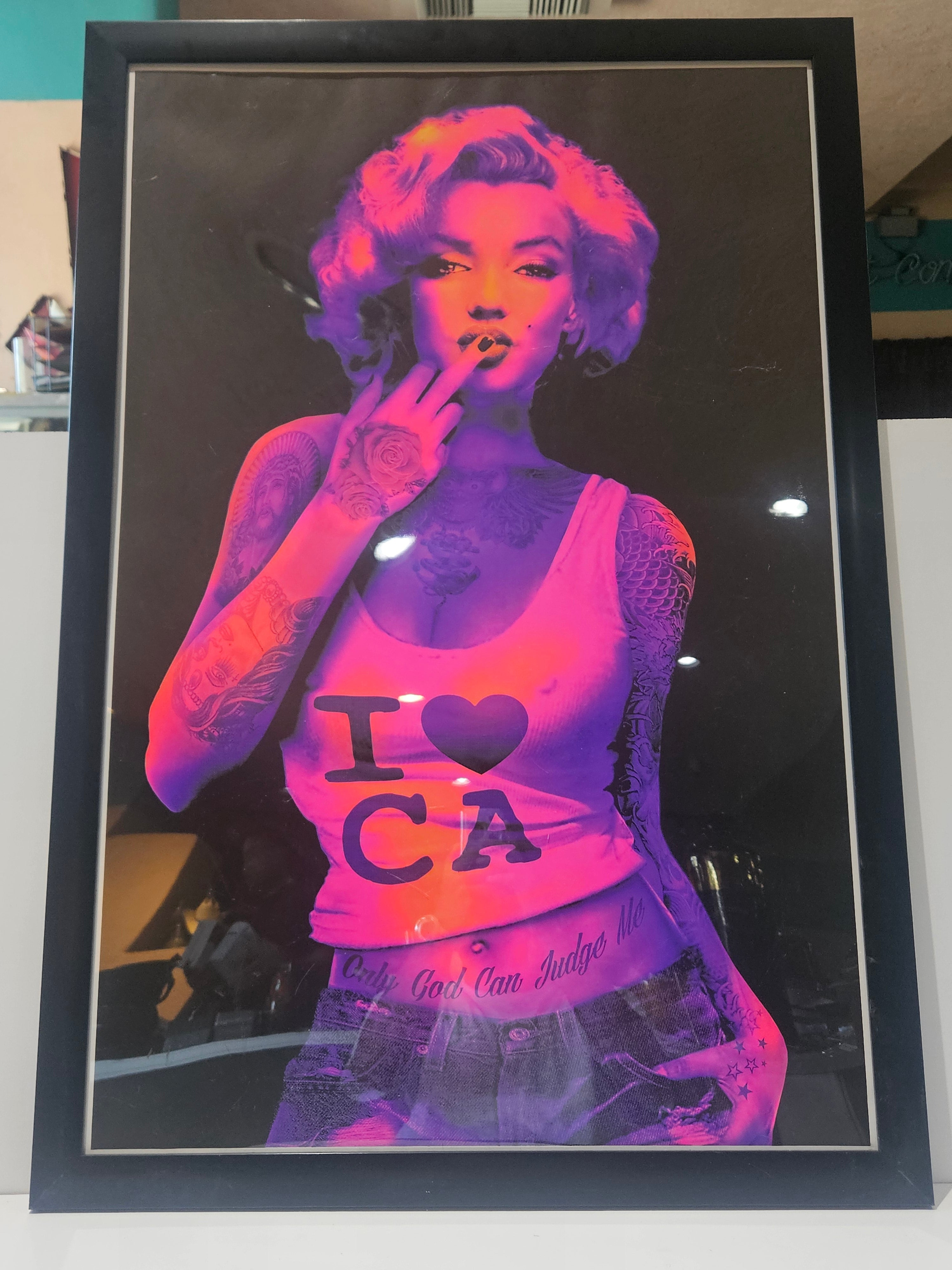 Framed Pop Art Tattoo Style Marilyn Monroe I Love CA 24x36 Wall Poster Print