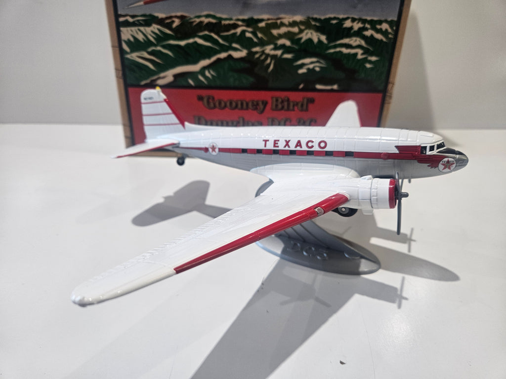 1993 Wings Of Texaco Gooney Bird Douglas DC-3C Die Cast Airplane Bank With Box
