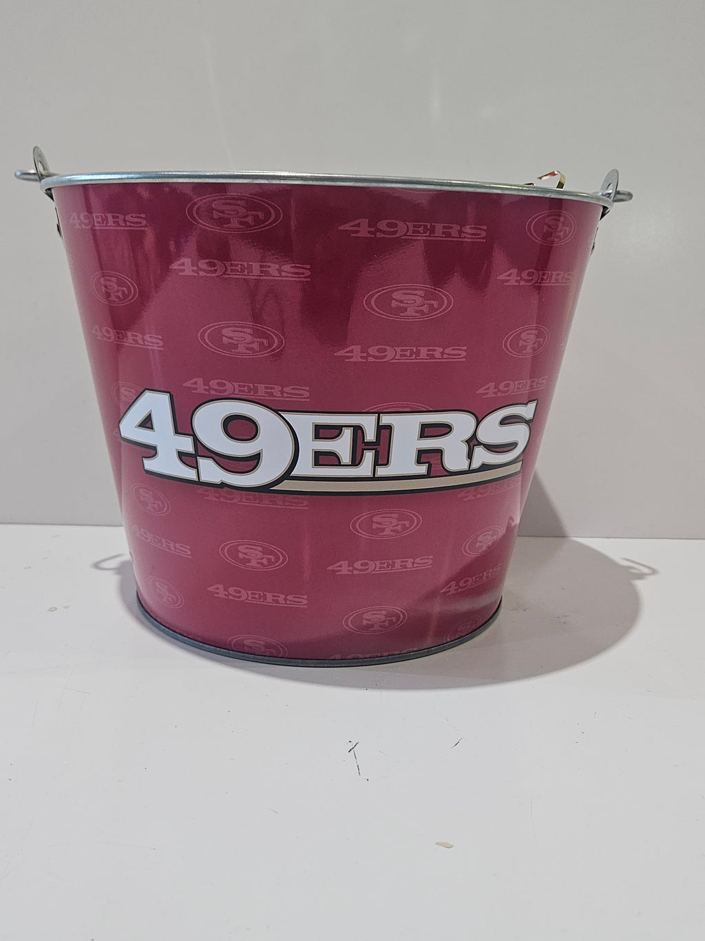 San Francisco 49ers Galvanized Metal Party Bucket Ice Beverage Tub NFL Man Cave Decor