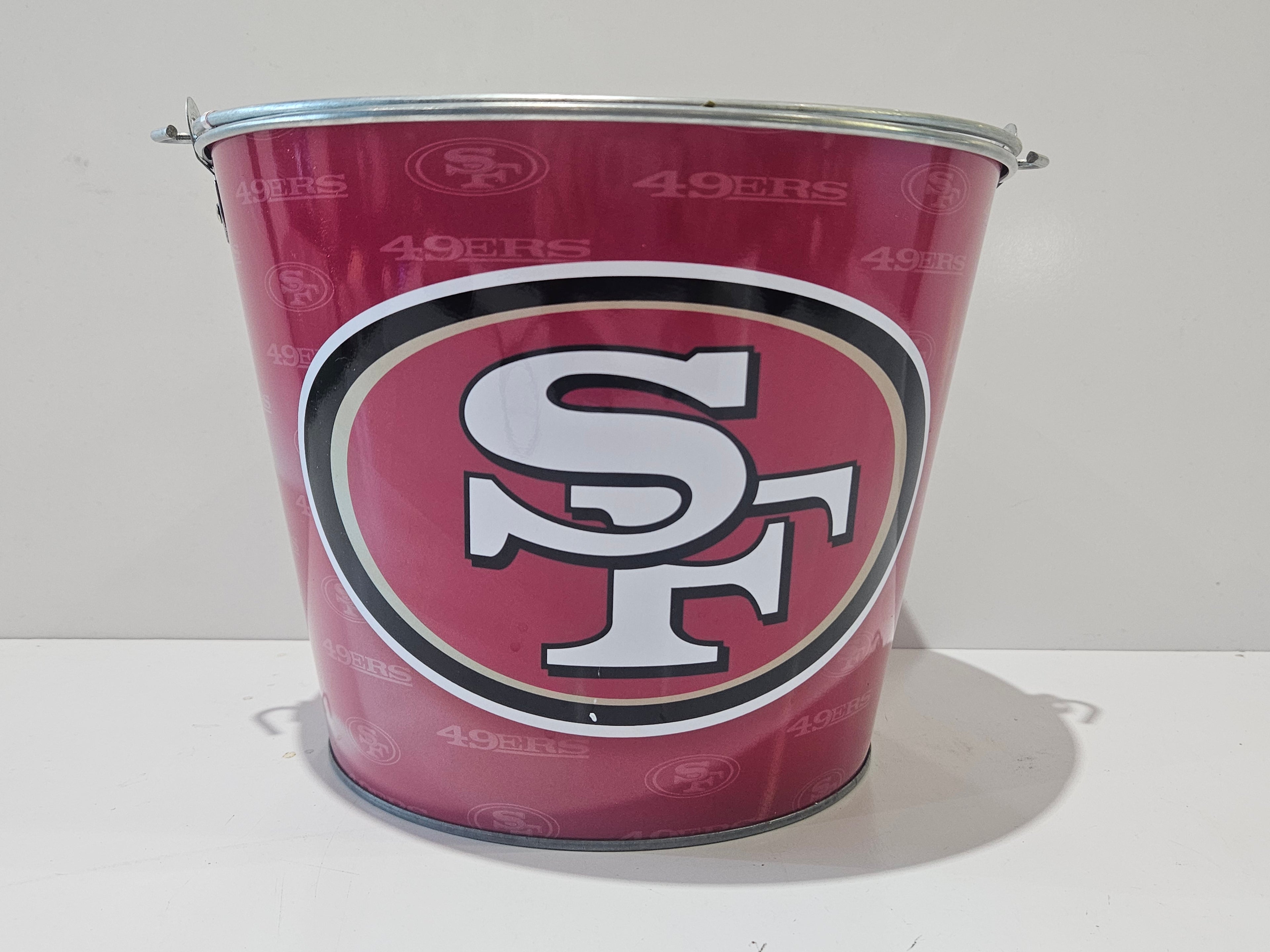 San Francisco 49ers Galvanized Metal Party Bucket Ice Beverage Tub NFL Man Cave Decor