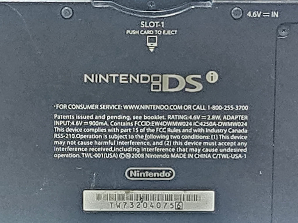 Nintendo DSi Black Handheld Console TWL-001 For Parts Or Repair Broken Hinge OEM