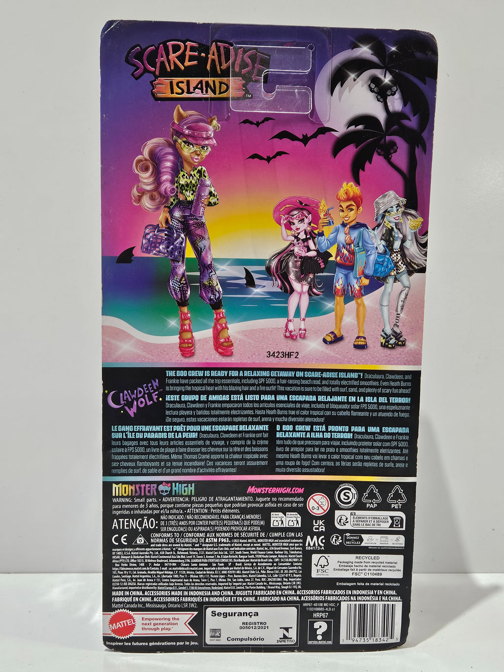 Monster High Scare-adise Island Clawdeen Wolf Doll Mattel 2024 NRFB Sealed Toy