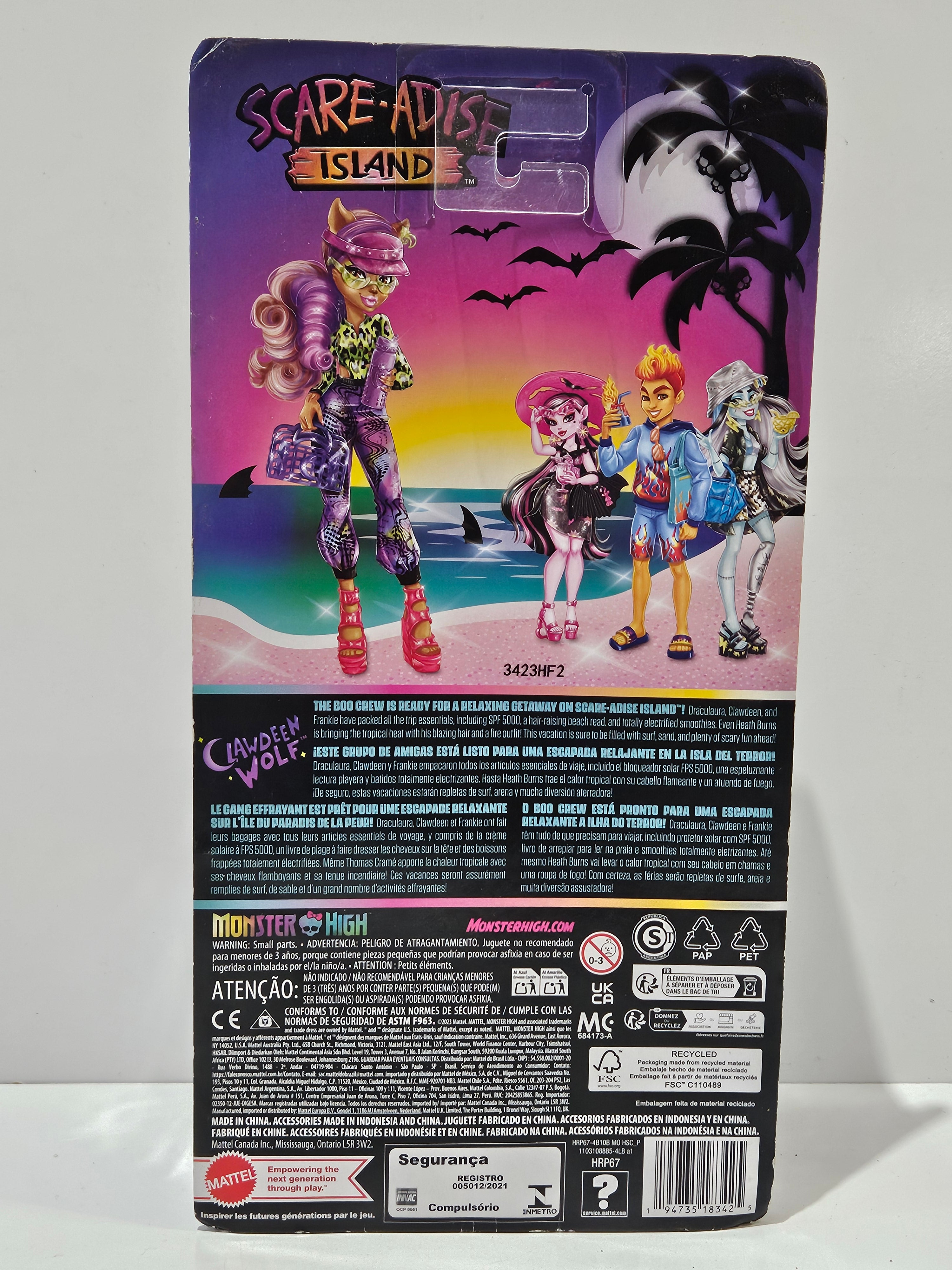 Monster High Scare-adise Island Clawdeen Wolf Doll Mattel 2024 NRFB Sealed Toy