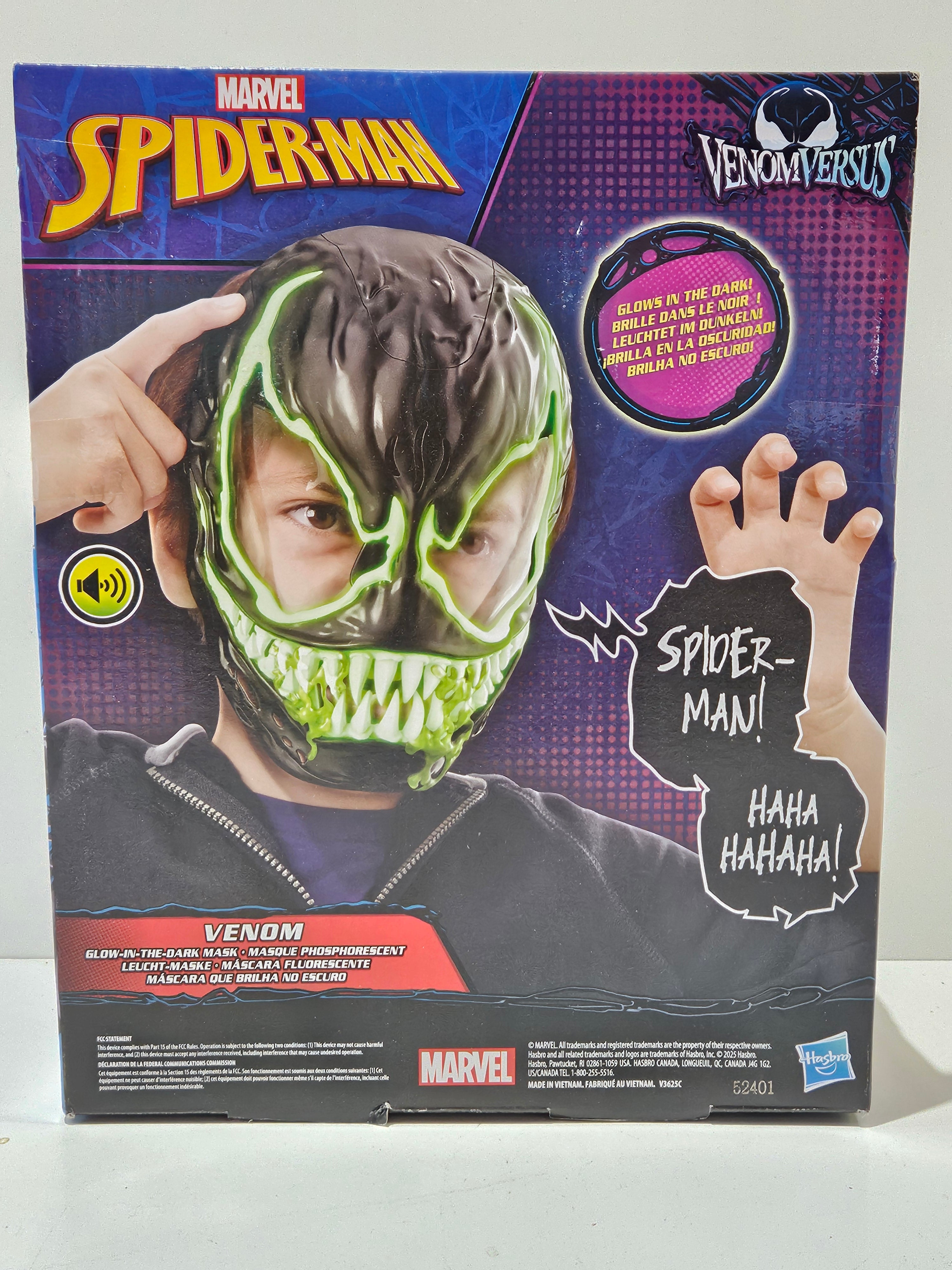 Marvel Spider-Man Venom Versus Glow In The Dark Sound Effects Mask Hasbro G1828