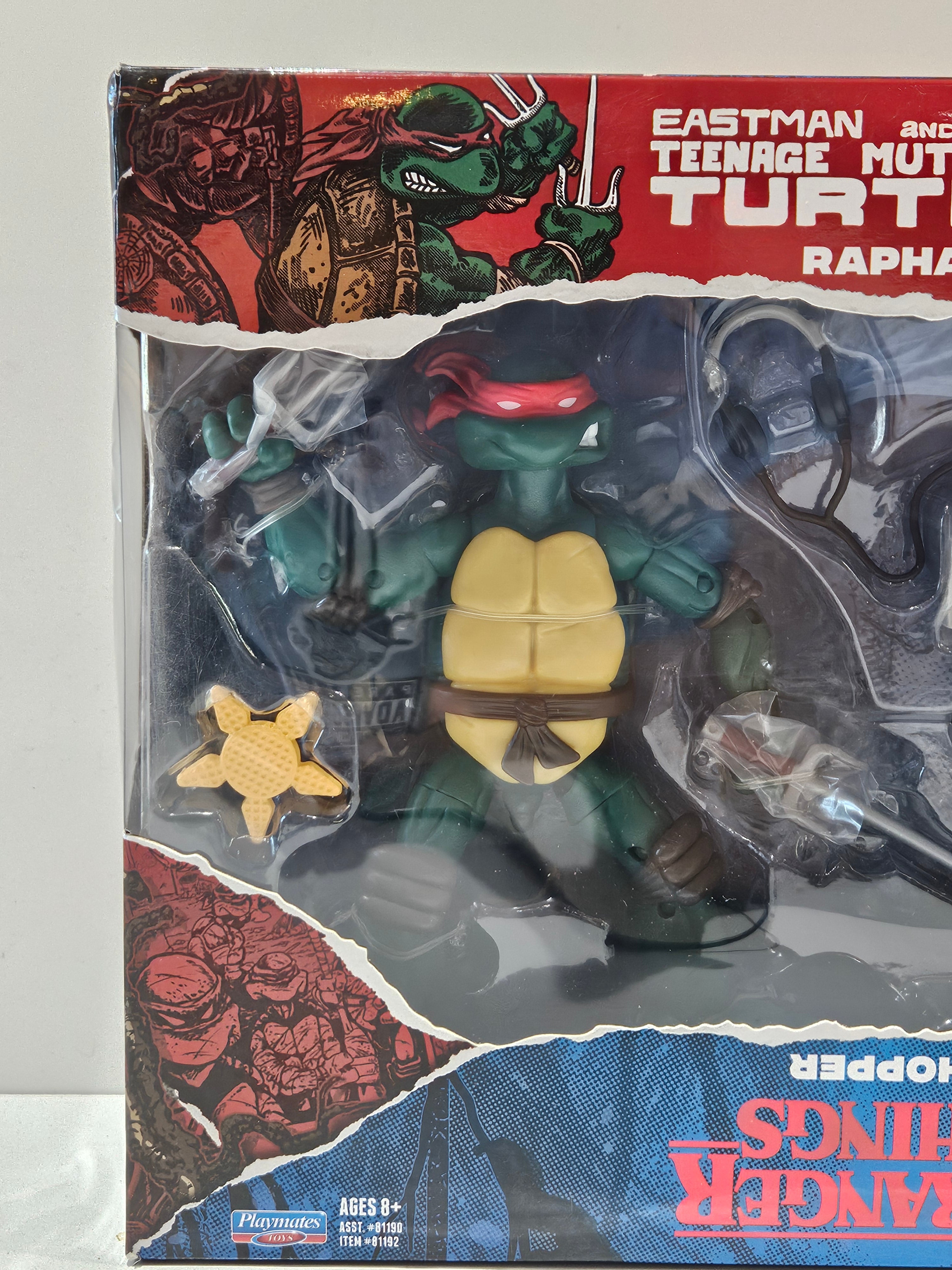 Stranger Things Hopper & Raphael TMNT Netflix Playmates Action Figure 2 Pack NIB