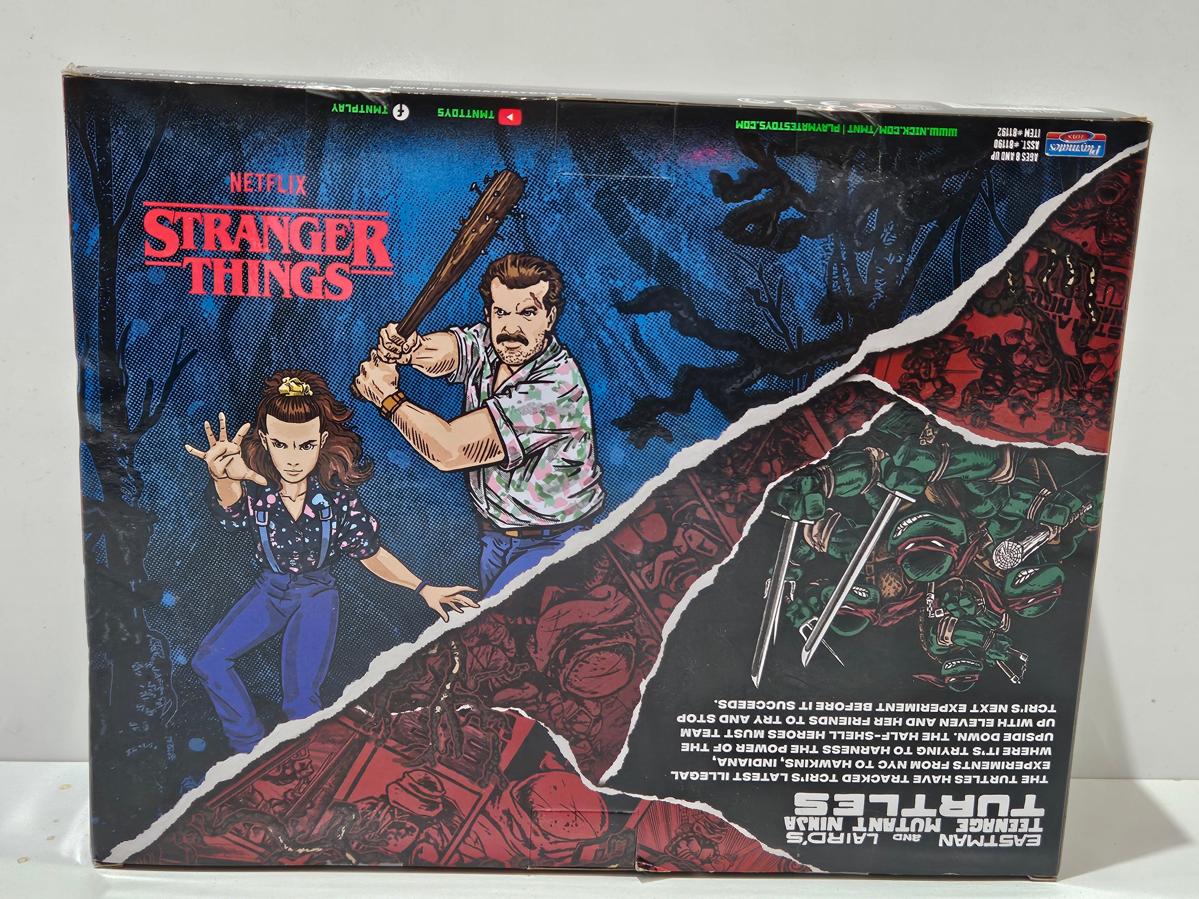 Stranger Things Hopper & Raphael TMNT Netflix Playmates Action Figure 2 Pack NIB