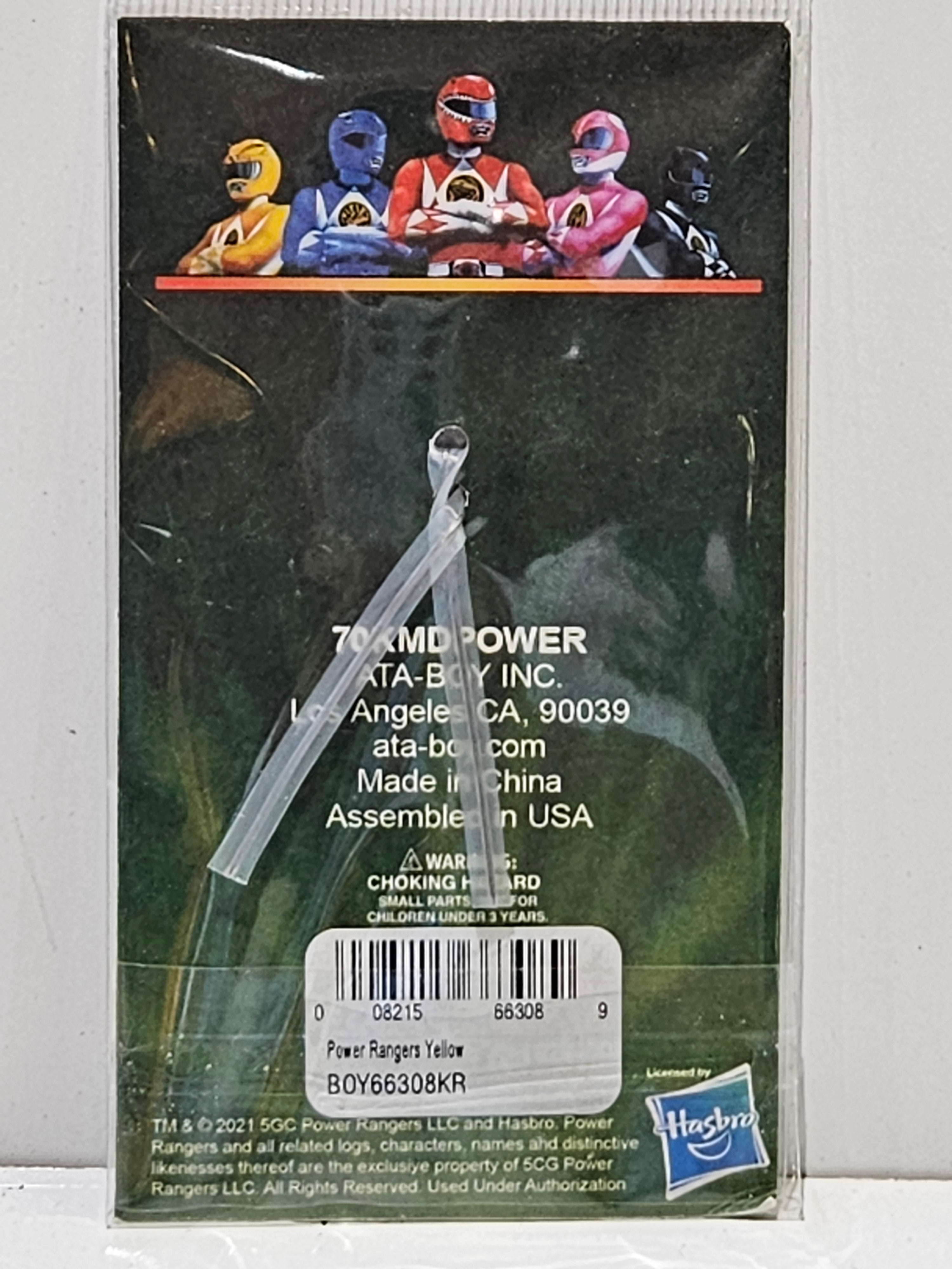 Mighty Morphin Power Rangers Yellow Ranger Helmet Metal Keychain ATA-Boy 2021 NIP