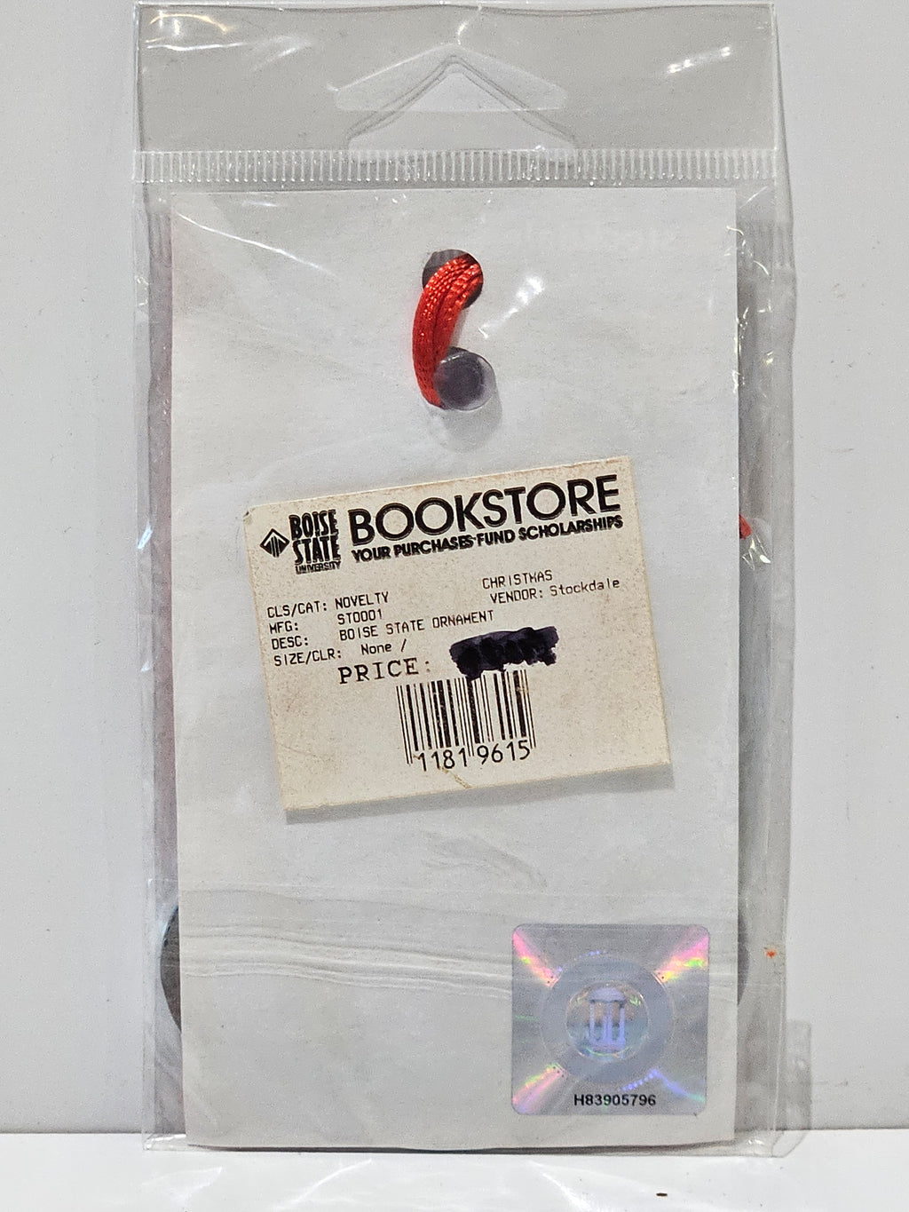 Boise State Broncos Stockdale Collectible Metal Christmas Ornament New Sealed