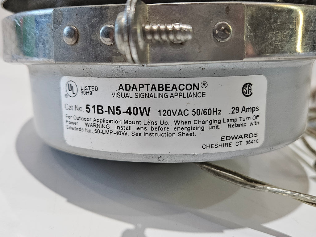 Edwards AdaptaBeacon 51B-N5-40W Blue Industrial Warning Beacon Light 120VAC Vintage