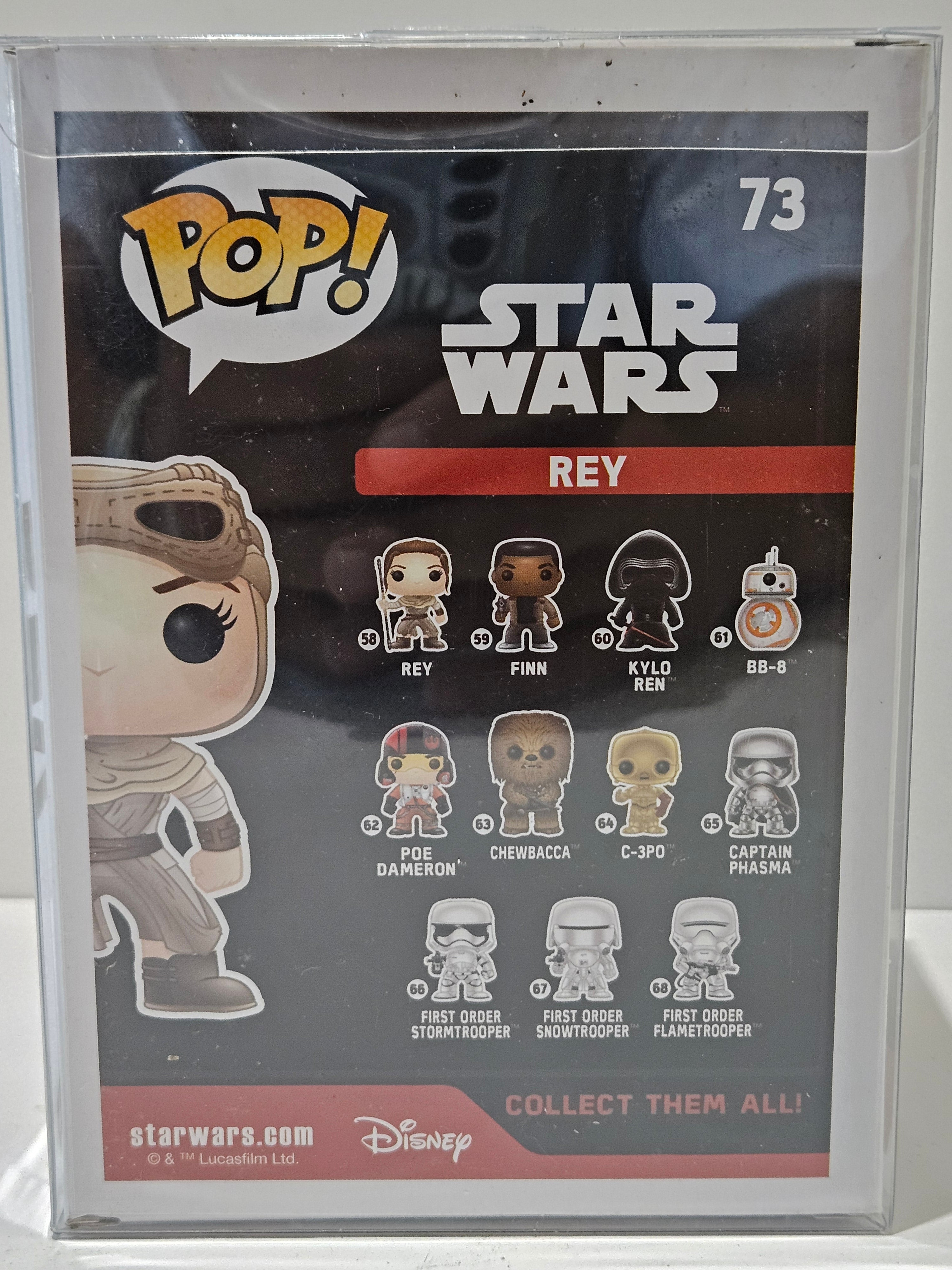 Funko Pop! Star Wars Rey #73 Hot Topic Exclusive Vinyl Bobble Head In Protector