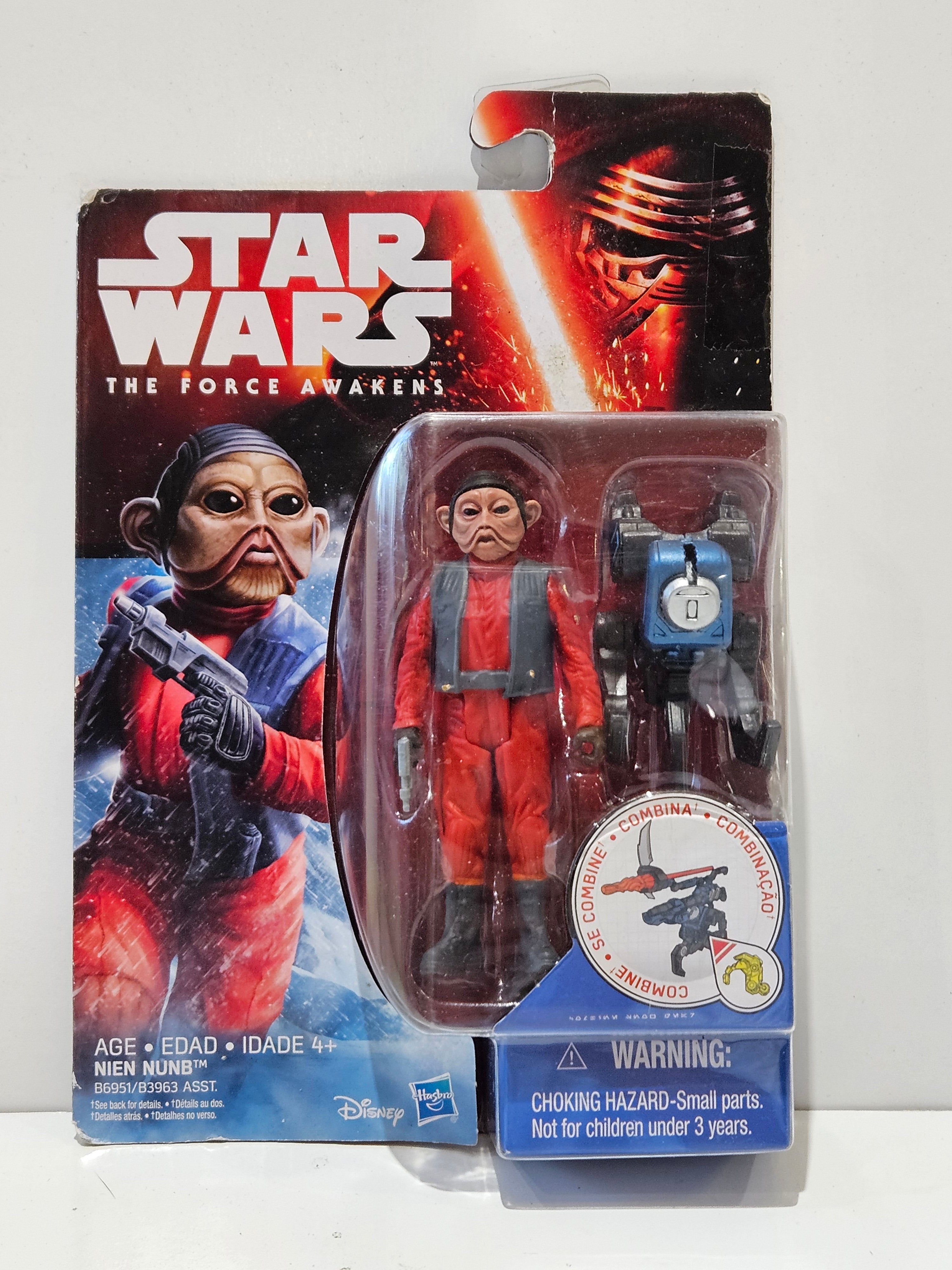 Star Wars The Force Awakens Nien Nunb B6951 Hasbro Disney 3.75" Action Figure MOC