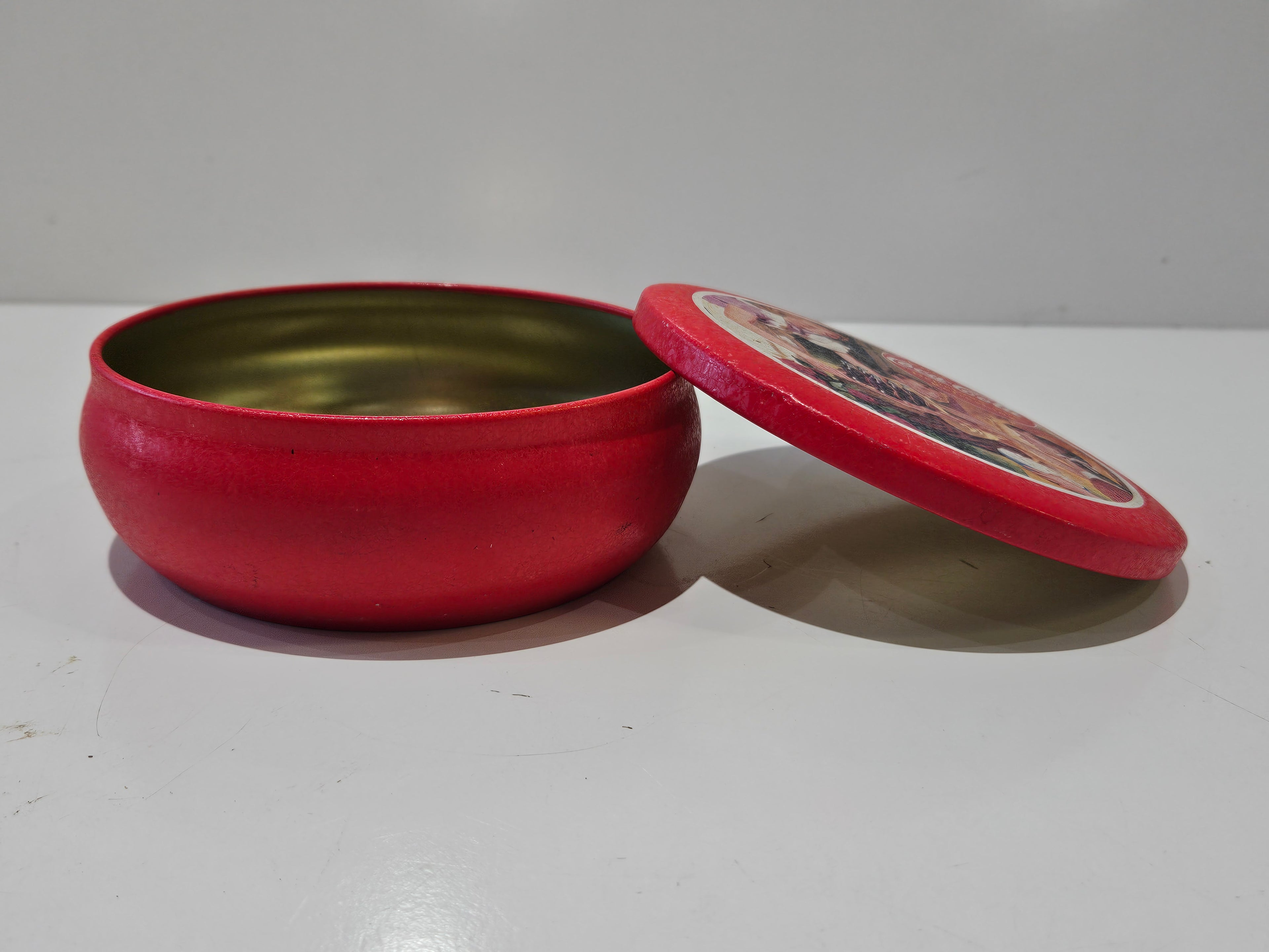 Vintage 1992 Coca-Cola Round Decorative Tin Storage Box Trinket Candy Cookie Tin