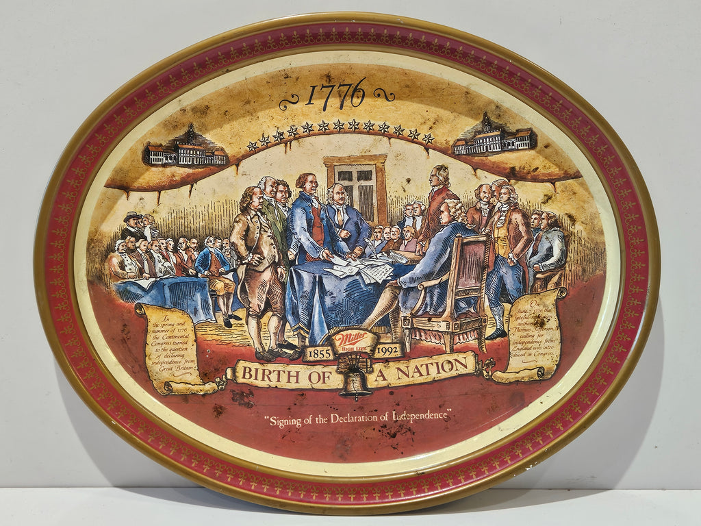 Vintage 1992 Miller High Life Birth Of A Nation Declaration Independence Tray