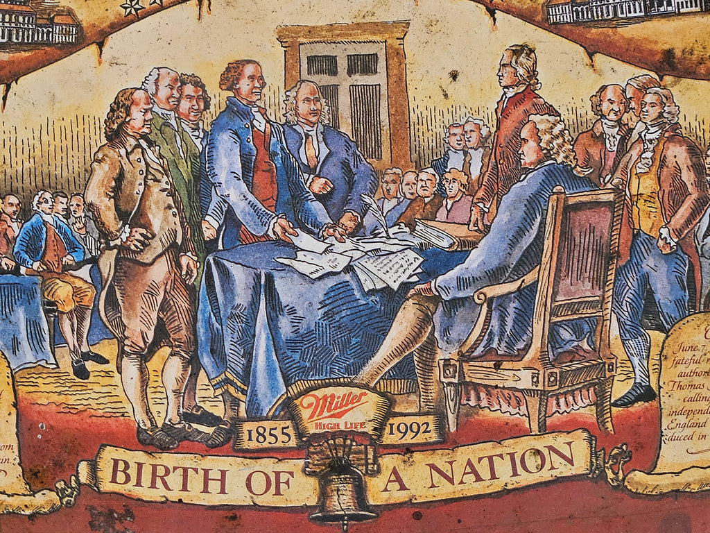 Vintage 1992 Miller High Life Birth Of A Nation Declaration Independence Tray