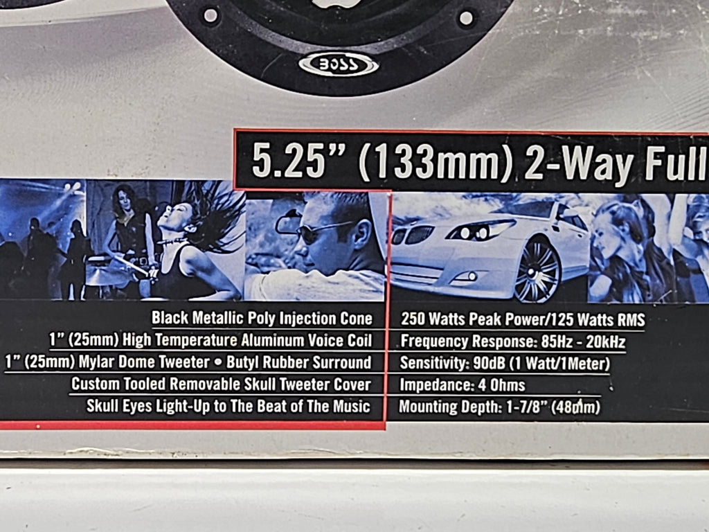 Boss Audio SK552 Phantom Skull 5.25" 250W 2-Way Full Range Car Speakers Pair