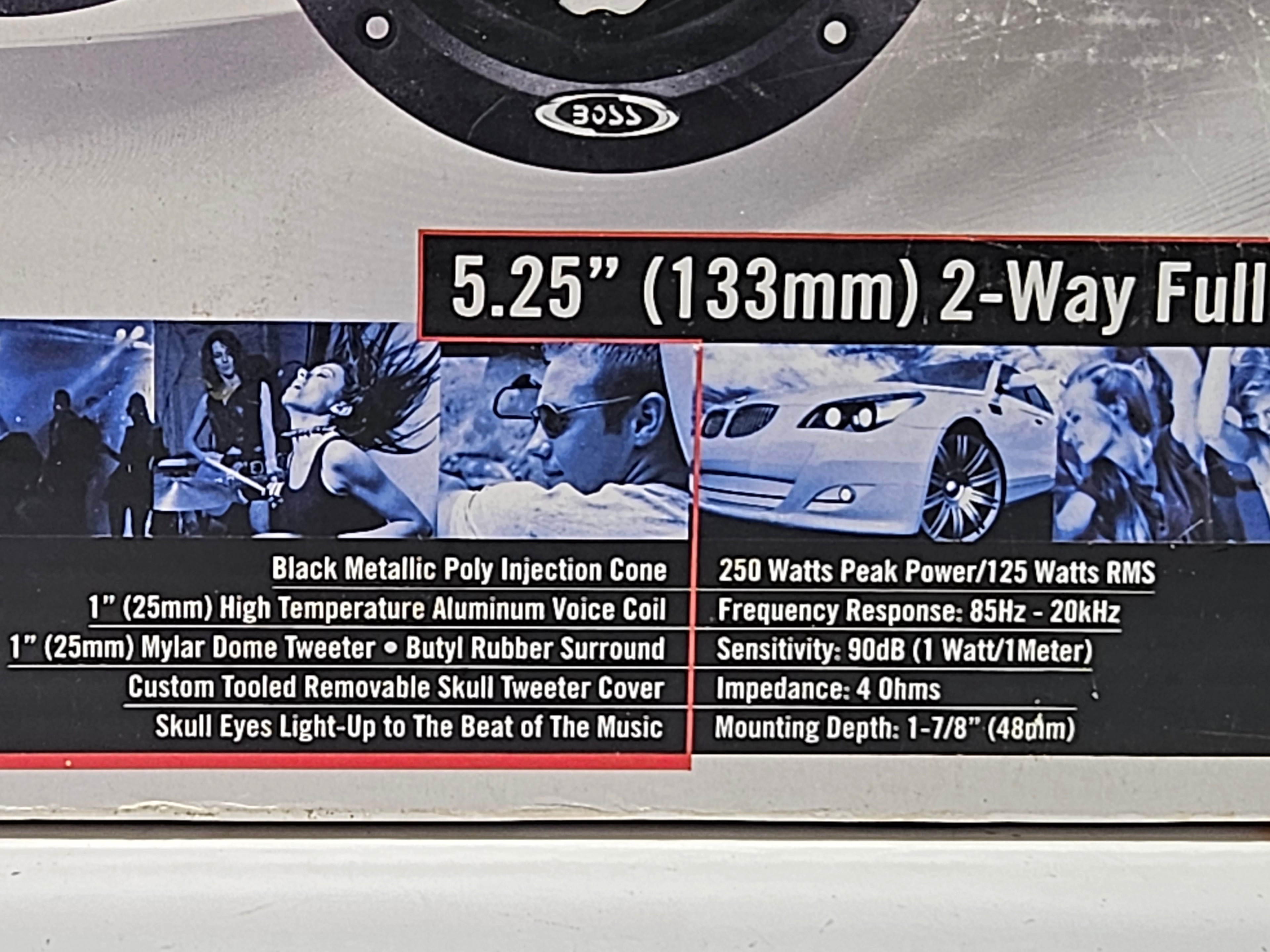 Boss Audio SK552 Phantom Skull 5.25" 250W 2-Way Full Range Car Speakers Pair
