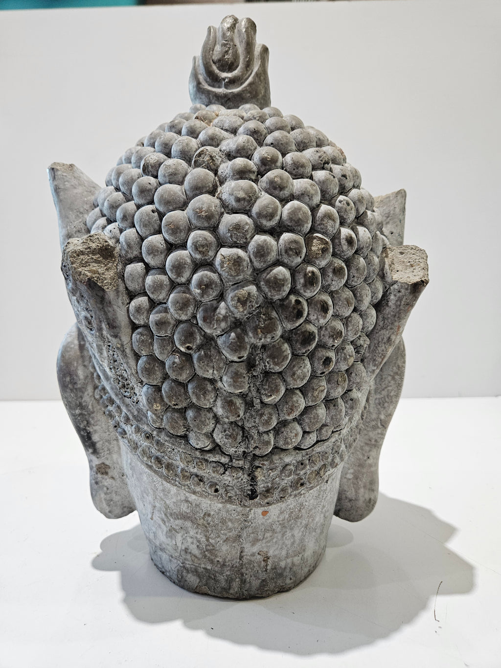 Large Cement Buddha Head Garden Statue Asian Meditation Sculpture Indoor Outdoor