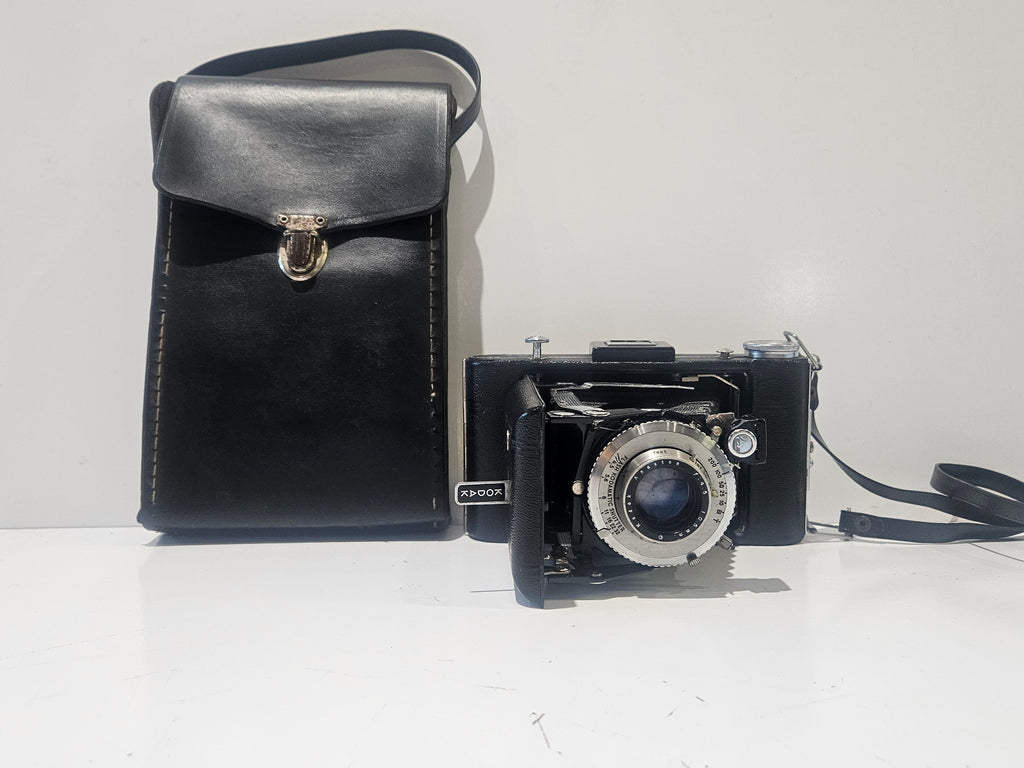 Vintage Kodak Six-20 Folding Camera with Anaston Lens & Original Leather Carrying Case